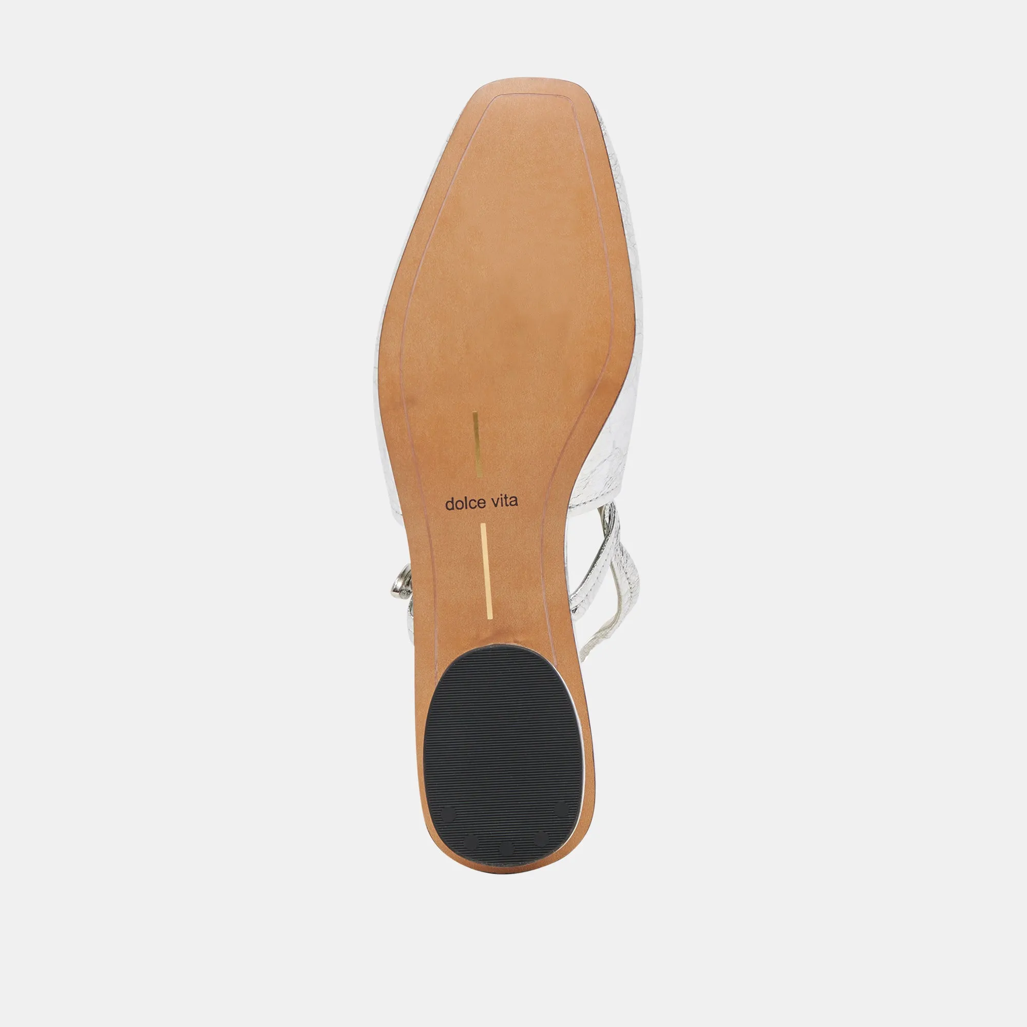 RIANNE FLATS CUIR ARGENTÉ VIEILLI