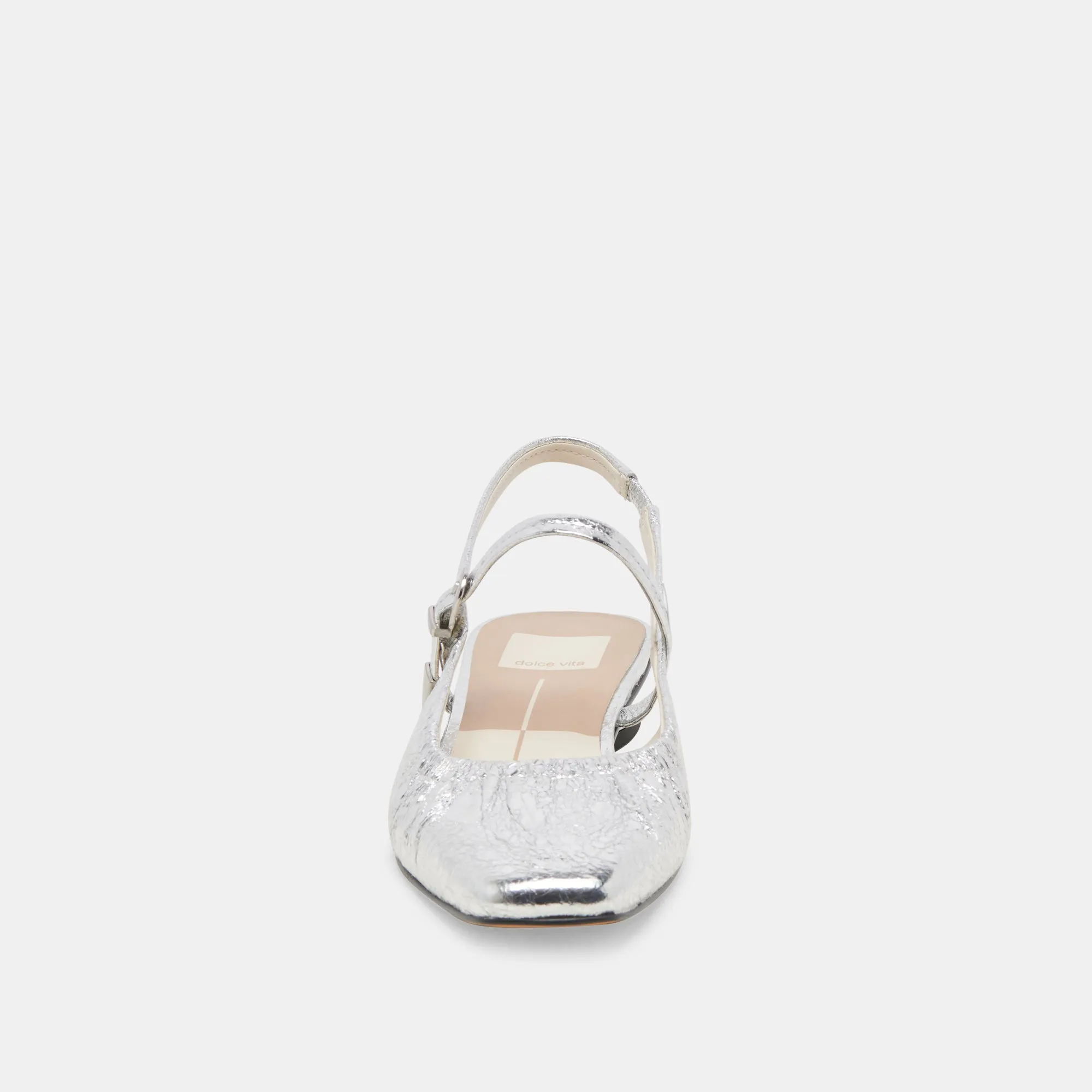 RIANNE FLATS CUIR ARGENTÉ VIEILLI