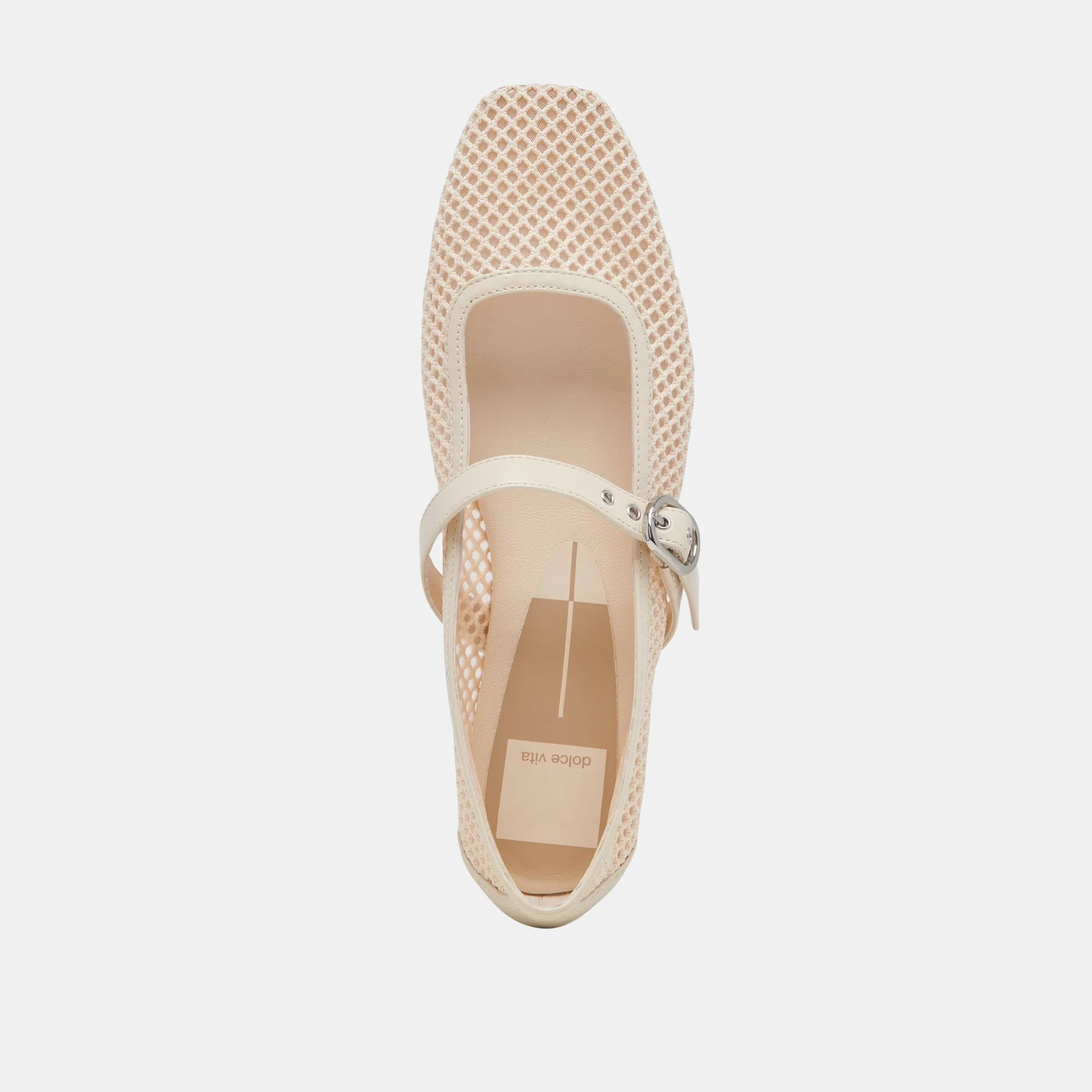 RODNI BALLERINES EN MAILLE TISSÉE CRÈME