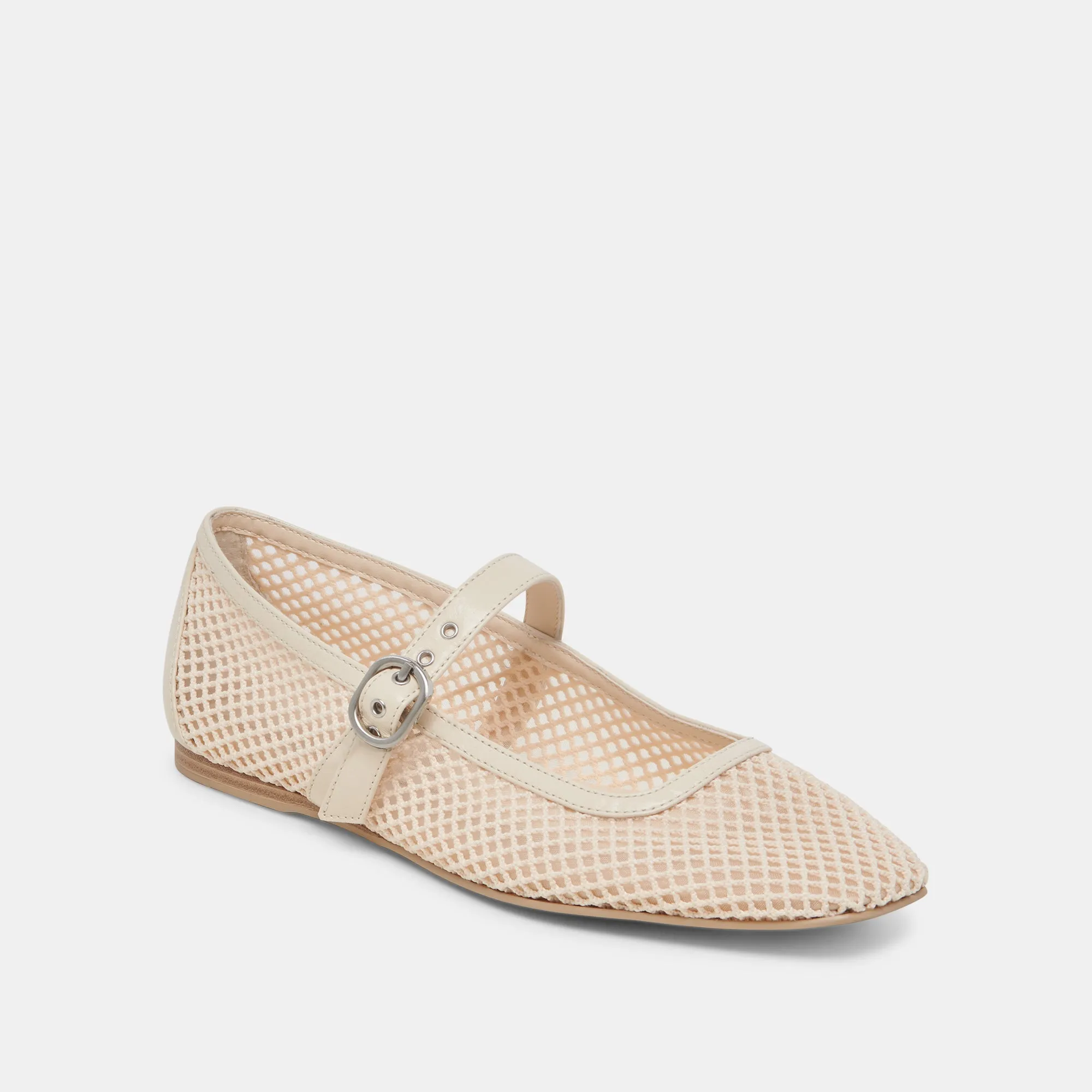 RODNI BALLERINES EN MAILLE TISSÉE CRÈME