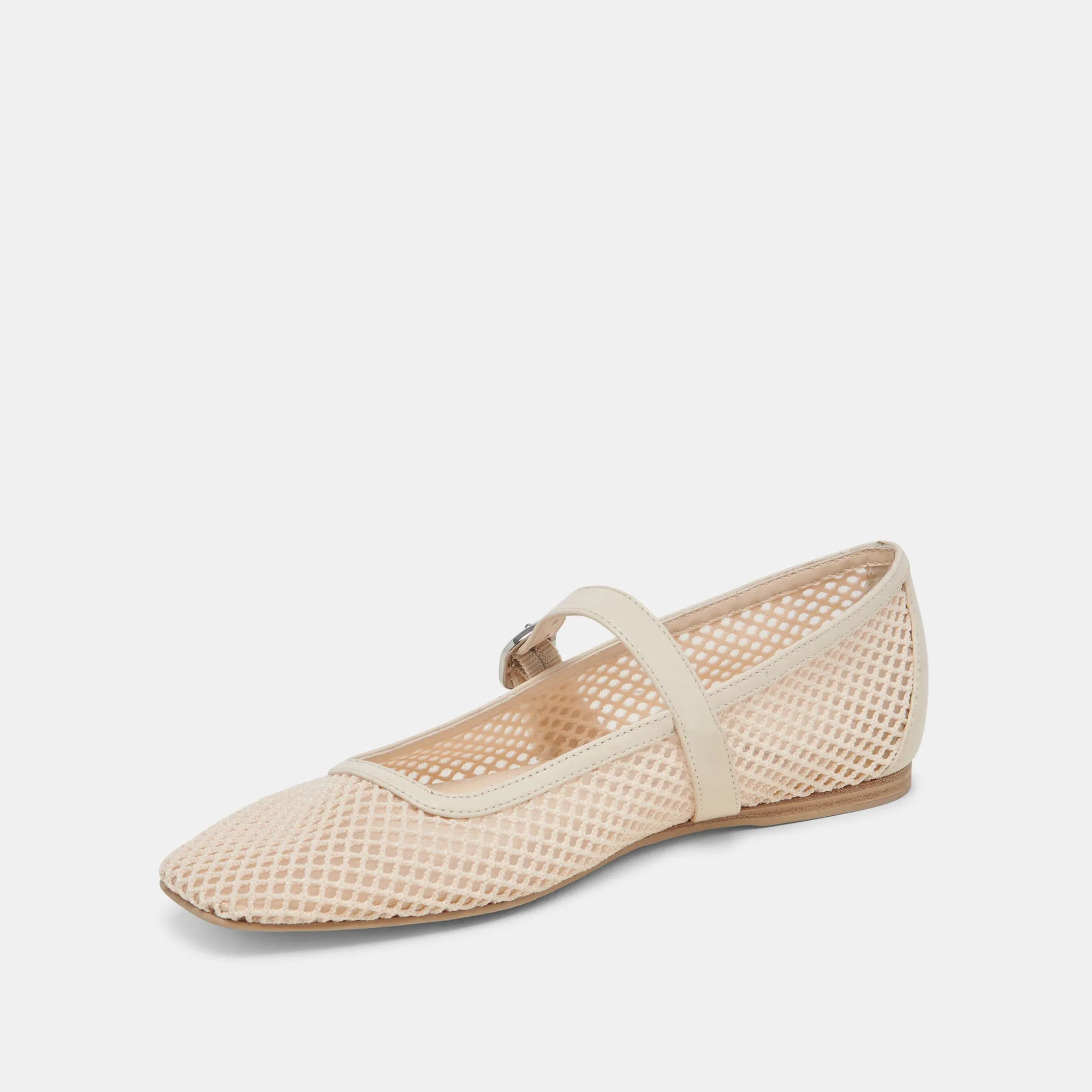 RODNI BALLERINES EN MAILLE TISSÉE CRÈME
