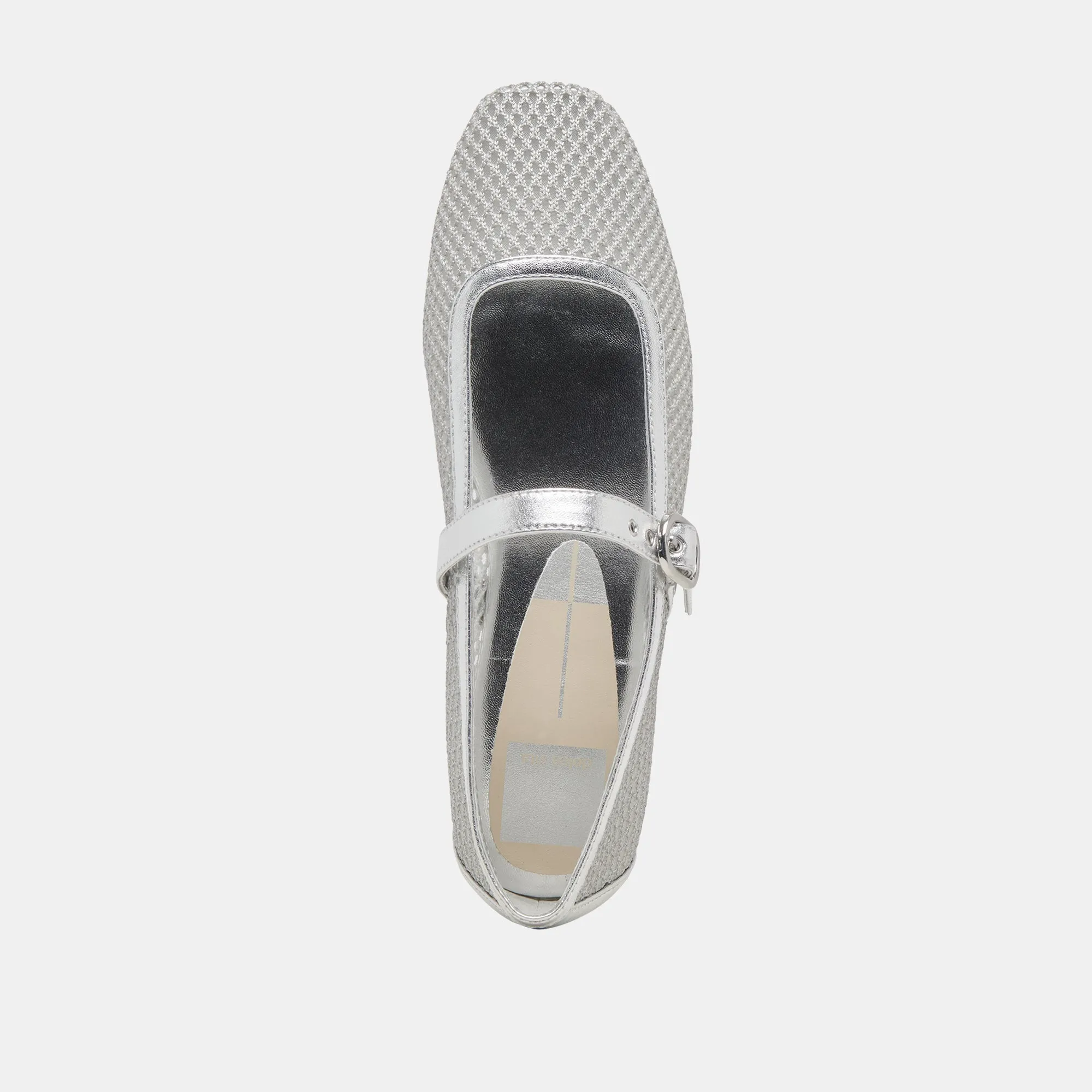RODNI BALLERINES EN MAILLAGE ARGENTÉ TISSÉ