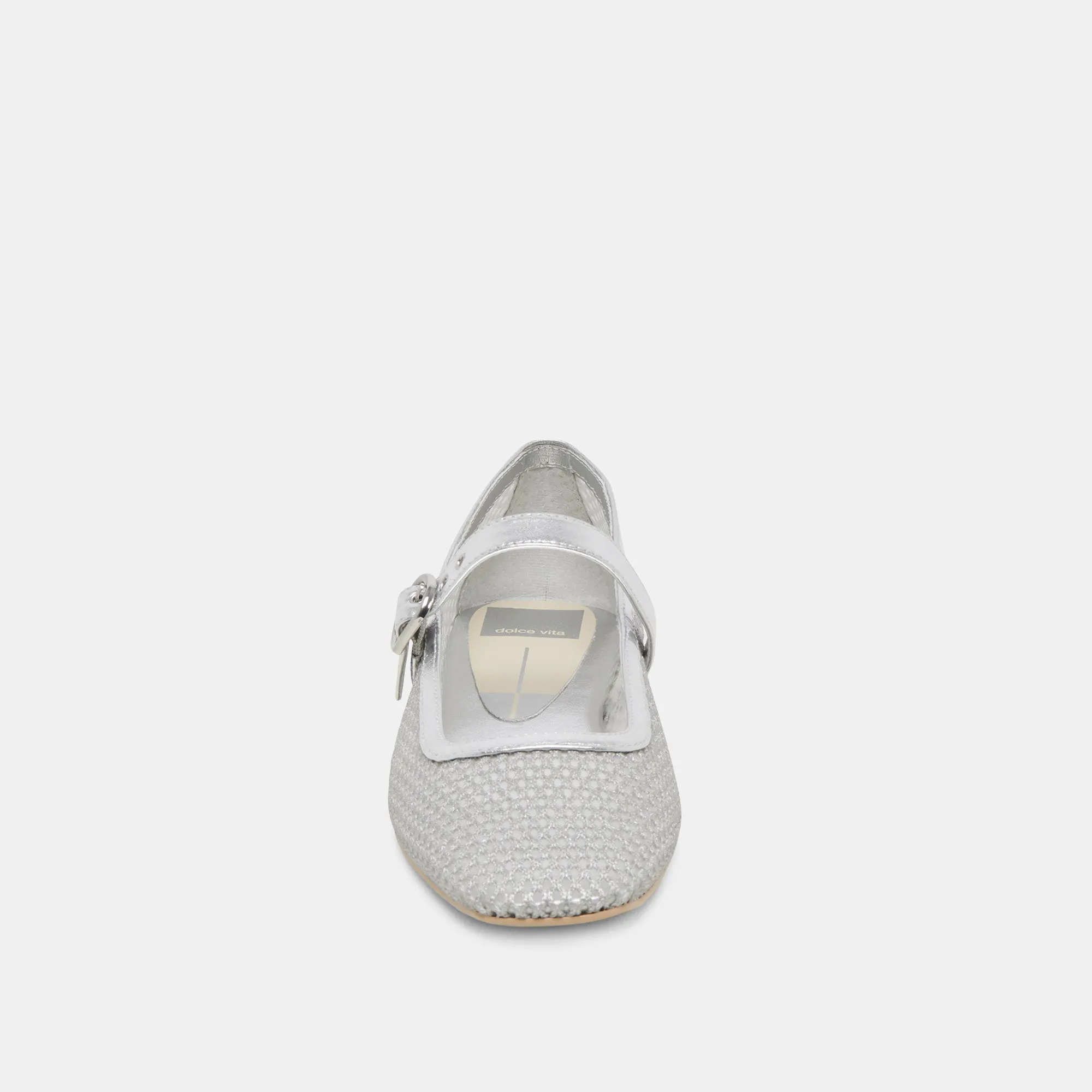 RODNI BALLERINES EN MAILLAGE ARGENTÉ TISSÉ