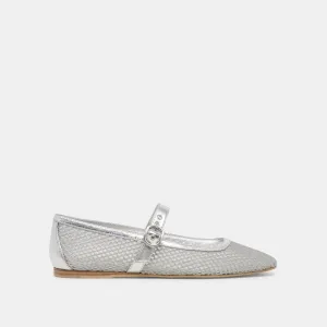RODNI BALLERINES EN MAILLAGE ARGENTÉ TISSÉ