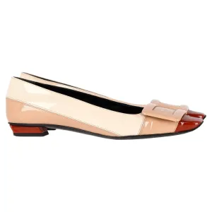 Roger Vivier Ballerines Belle Vivier à Boucle en Cuir Verni Beige_Roger-Vivier