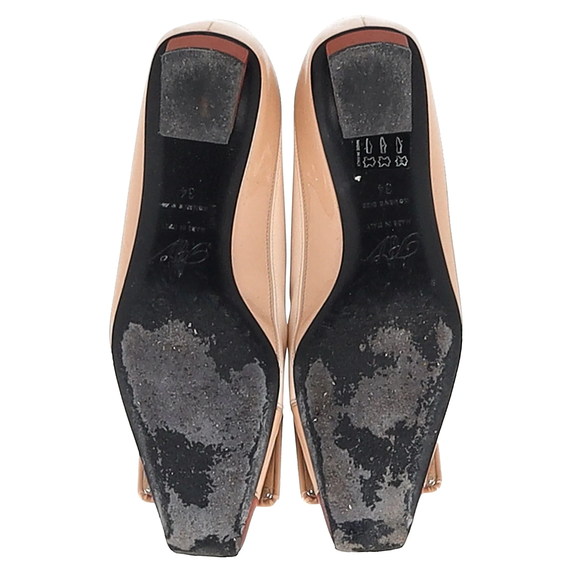 Roger Vivier Ballerines Belle Vivier à Boucle en Cuir Verni Beige_Roger-Vivier
