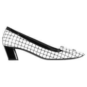 Roger Vivier Escarpins Belle Vivier à Motif Graphique en Cuir Blanc_Roger-Vivier