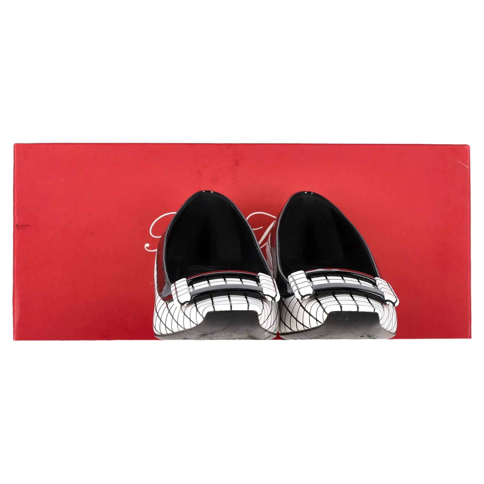 Roger Vivier Escarpins Belle Vivier à Motif Graphique en Cuir Blanc_Roger-Vivier