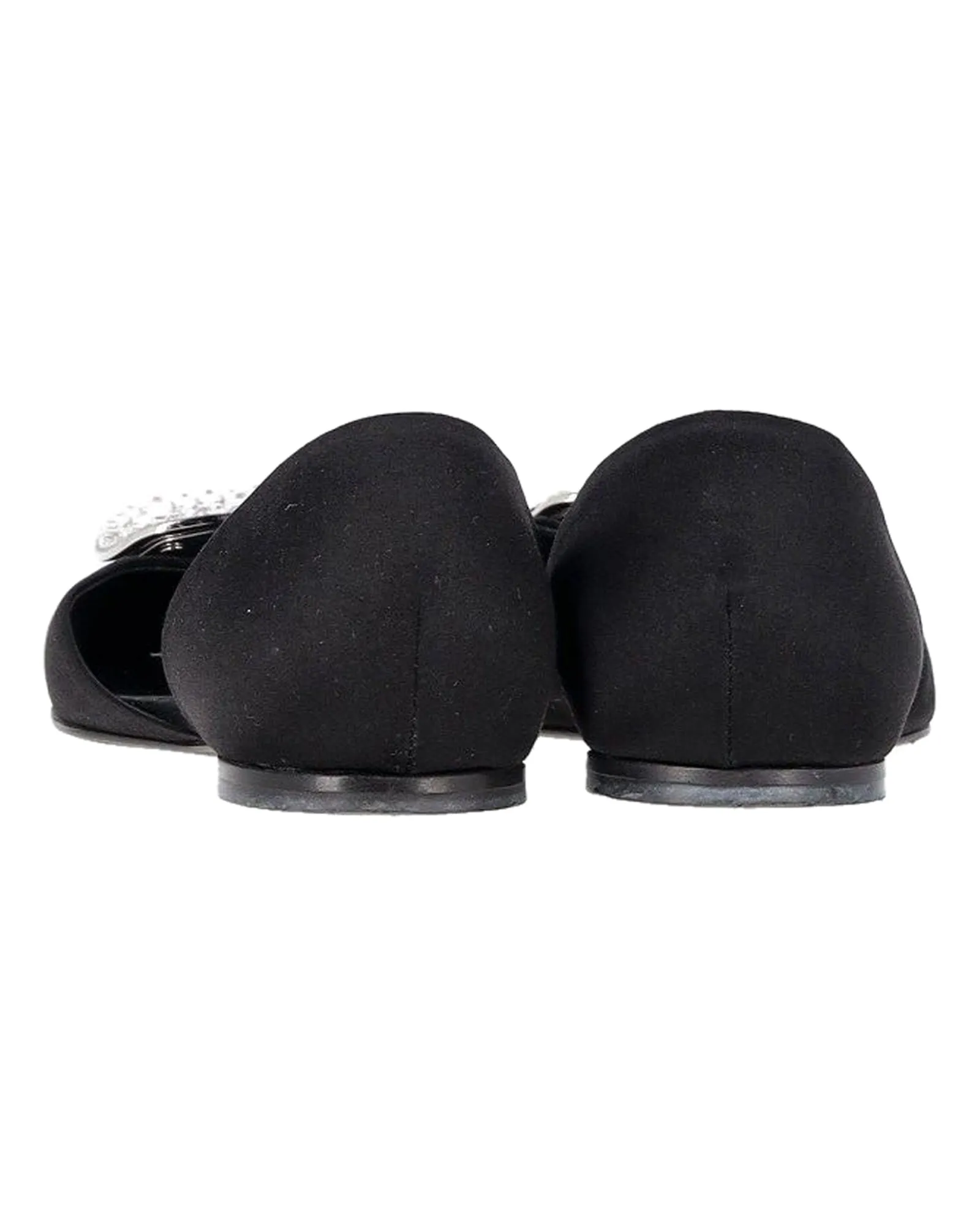 Roger Vivier Chips Prism Flats ornées de strass en satin noir