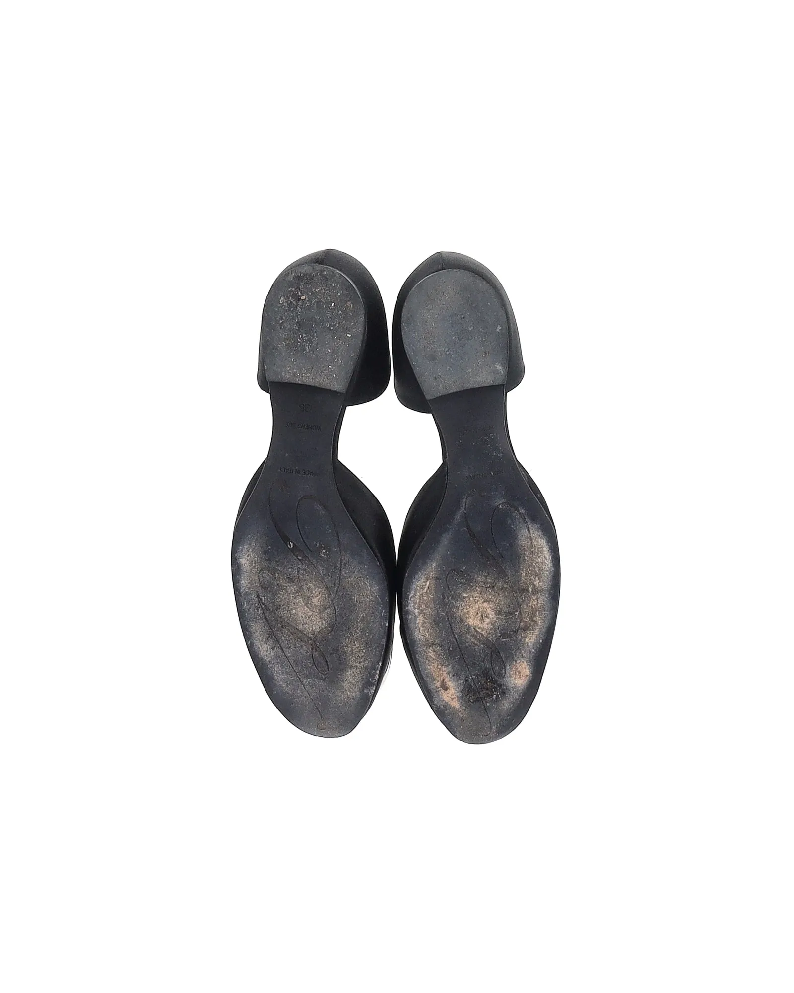 Roger Vivier Chips Prism Flats ornées de strass en satin noir