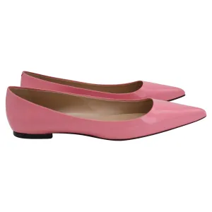 Escarpins plats pointus Roger Vivier en cuir verni rose_Roger-Vivier