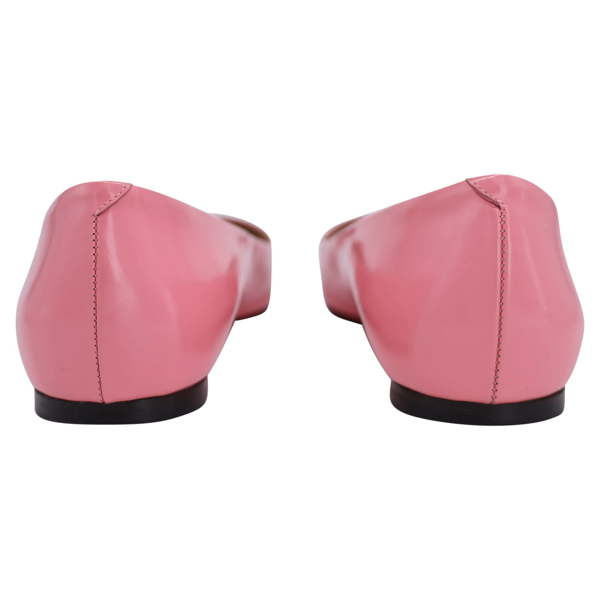 Escarpins plats pointus Roger Vivier en cuir verni rose_Roger-Vivier