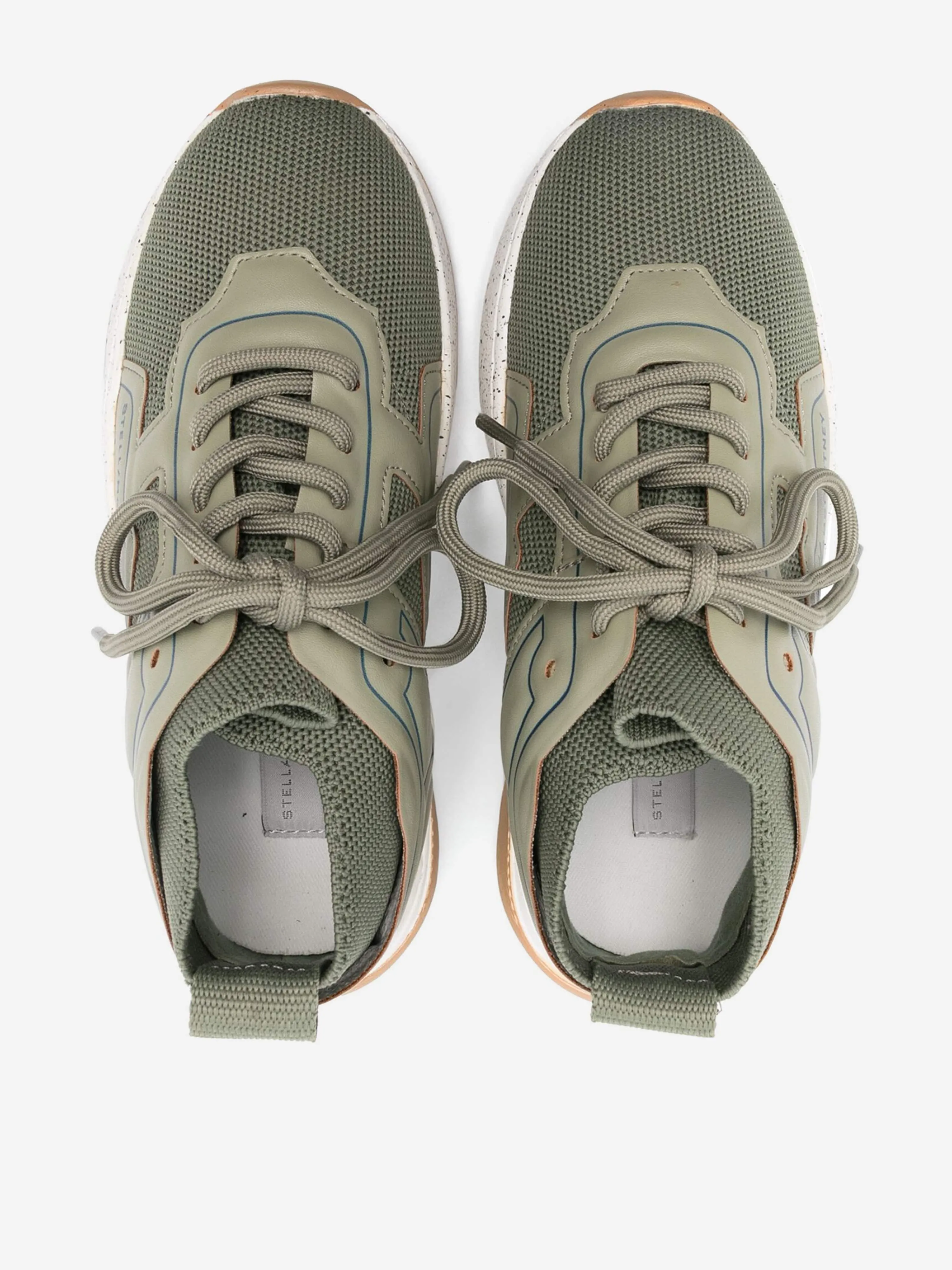 Stella McCartney Kids Baskets à Lacets avec Motifs en Dentelle en Vert