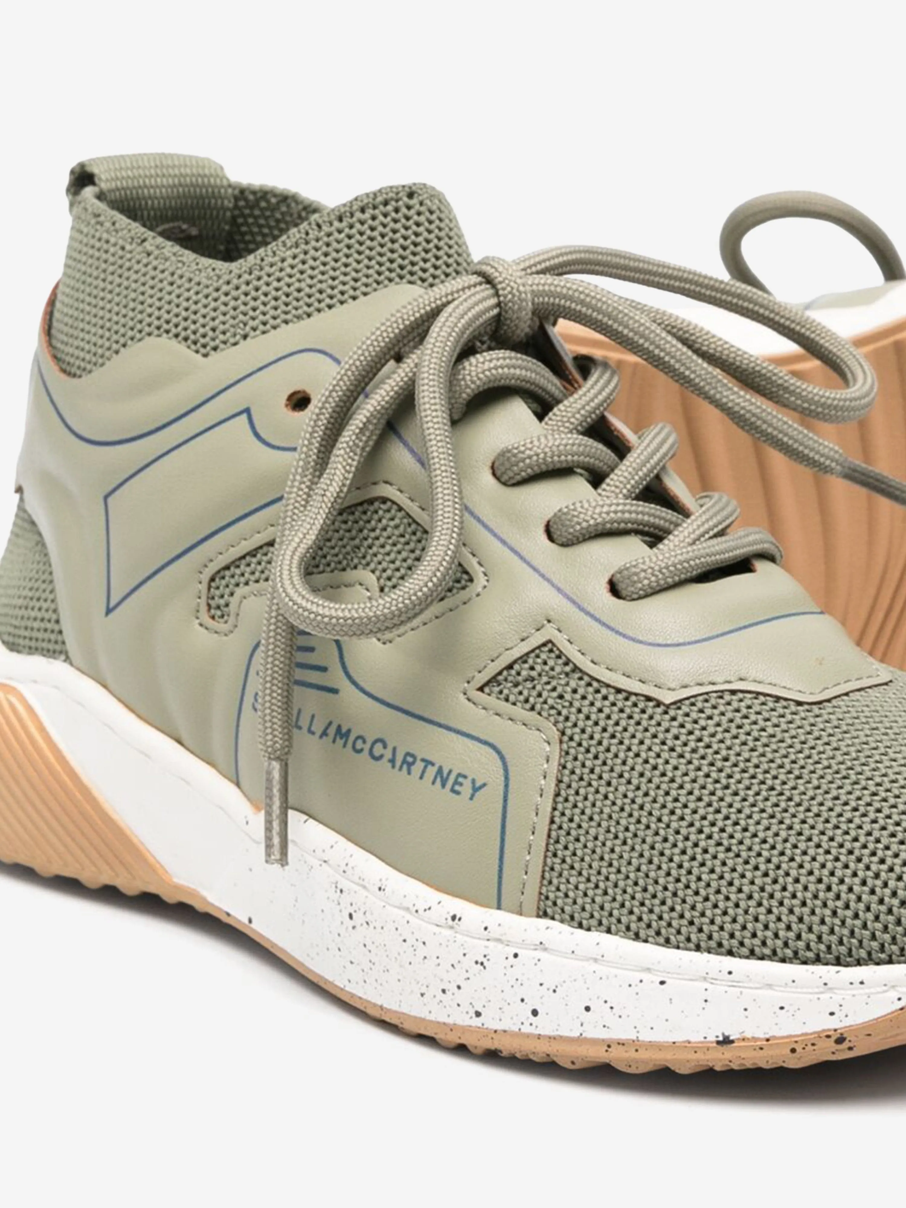 Stella McCartney Kids Baskets à Lacets avec Motifs en Dentelle en Vert
