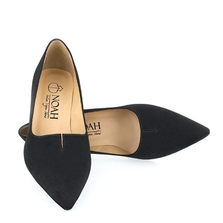 Escarpins à talons en simili suédine vegan pour femme Stella | Noir