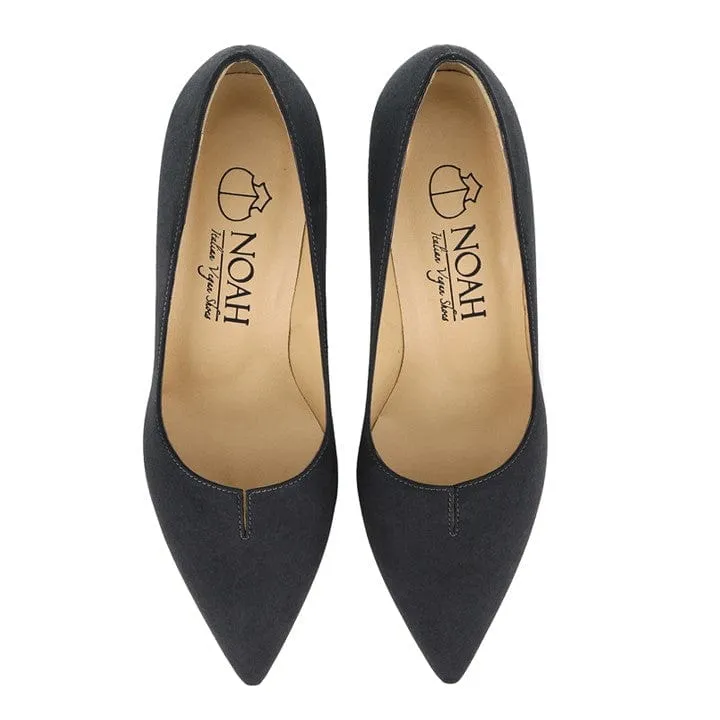 Escarpins à talons en simili suédine vegan pour femme Stella | Noir