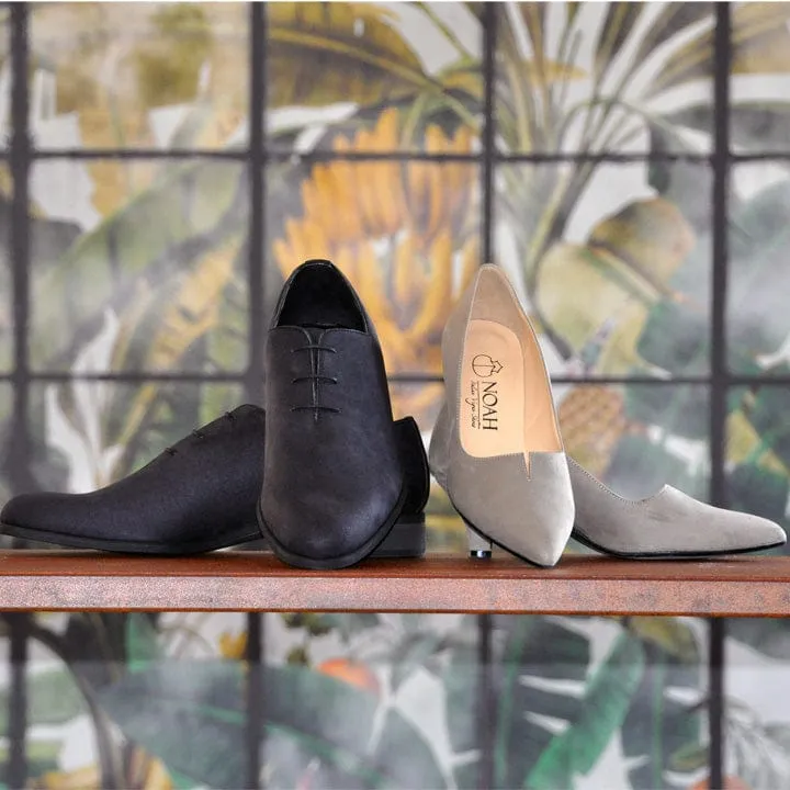 Escarpins à talons en simili suédine vegan pour femme Stella | Noir