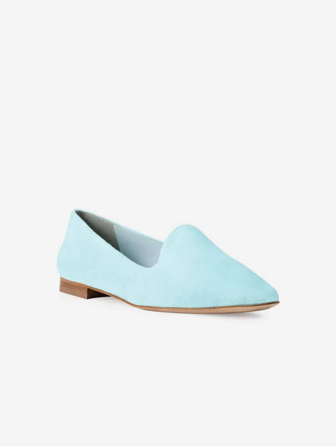 Tara Vegan Velvet Slipper Pumps | Bleu Ciel