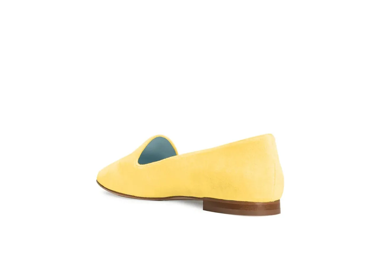 Tara Vegan Velvet Slipper Pumps | Jaune