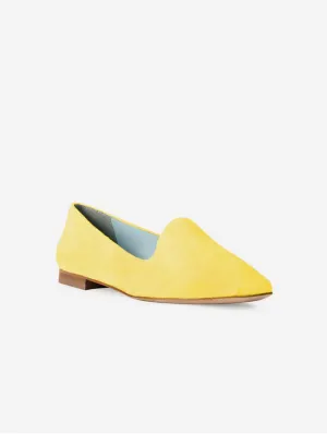 Tara Vegan Velvet Slipper Pumps | Jaune