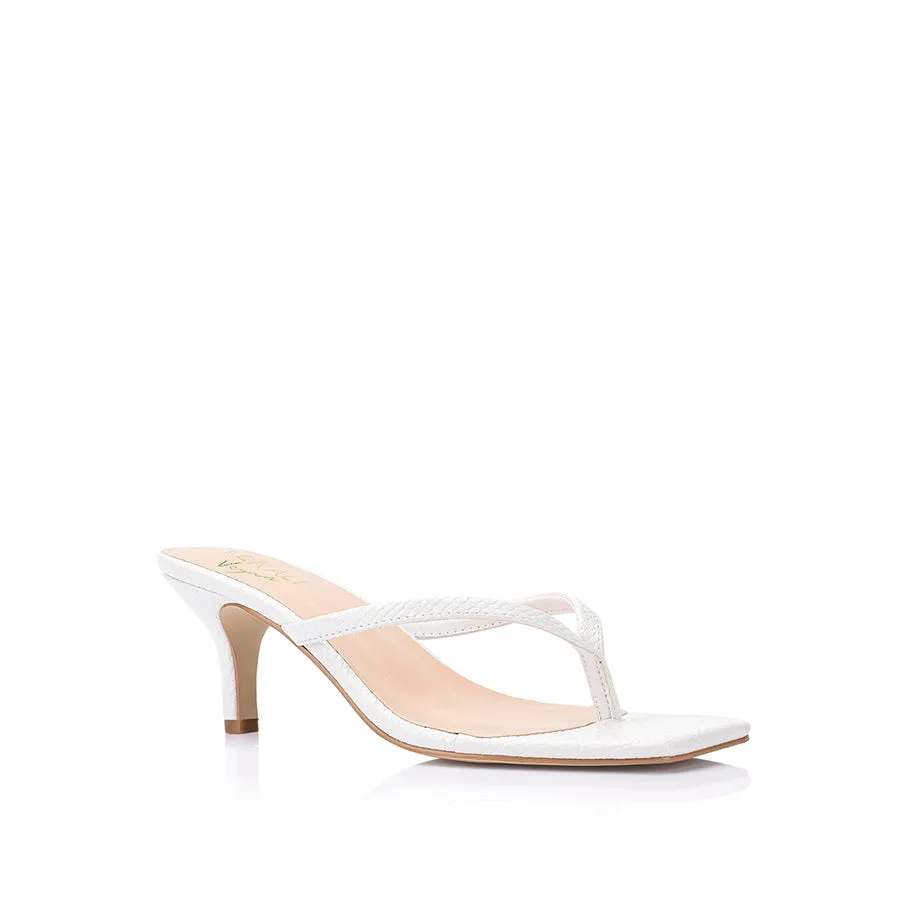Taytum Talons Compensés - Blanc Craie Serpent