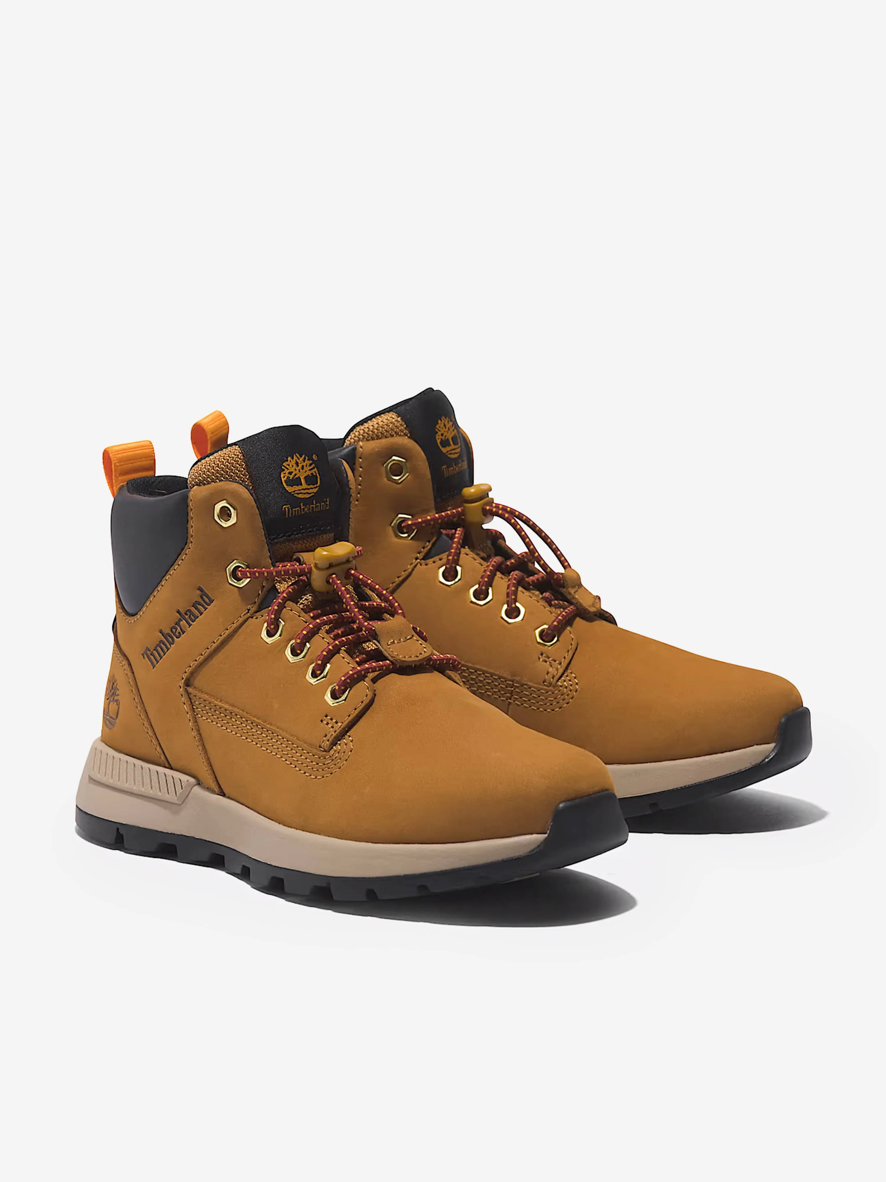 Chaussures de sport à lacets mi-montantes Timberland pour garçons en beige