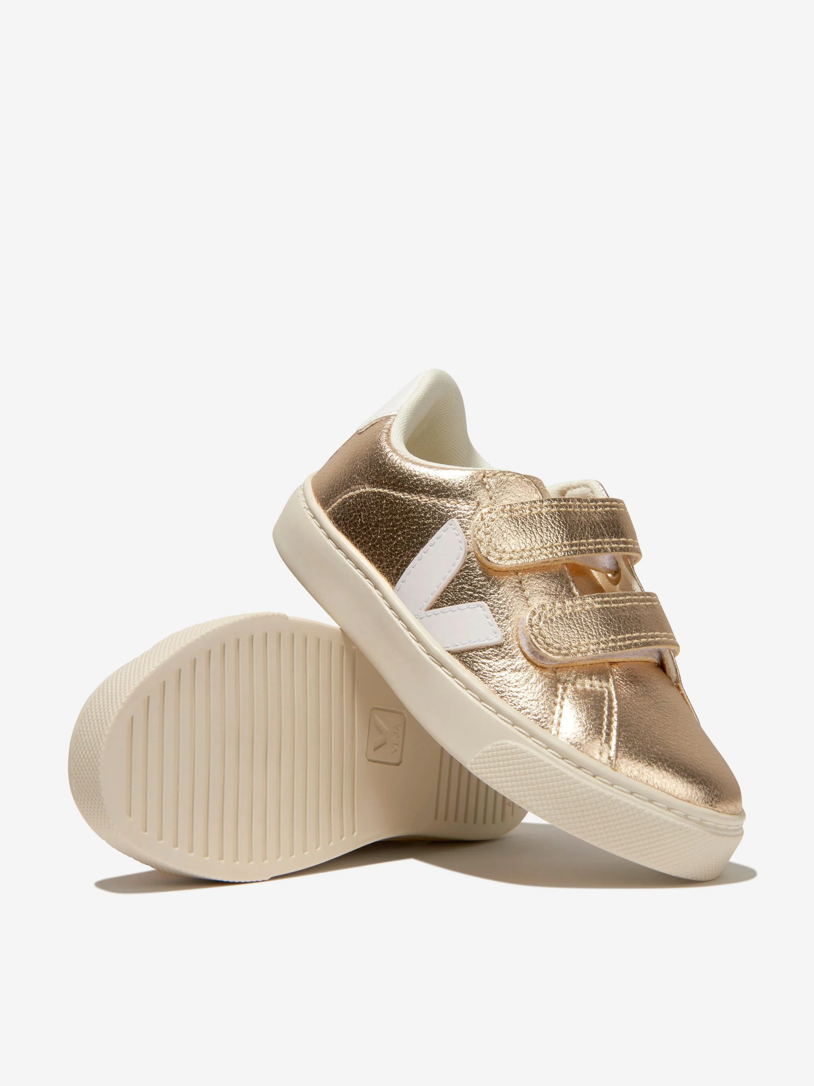 Veja Girls ChromeFree Leather Esplar Trainers en Or