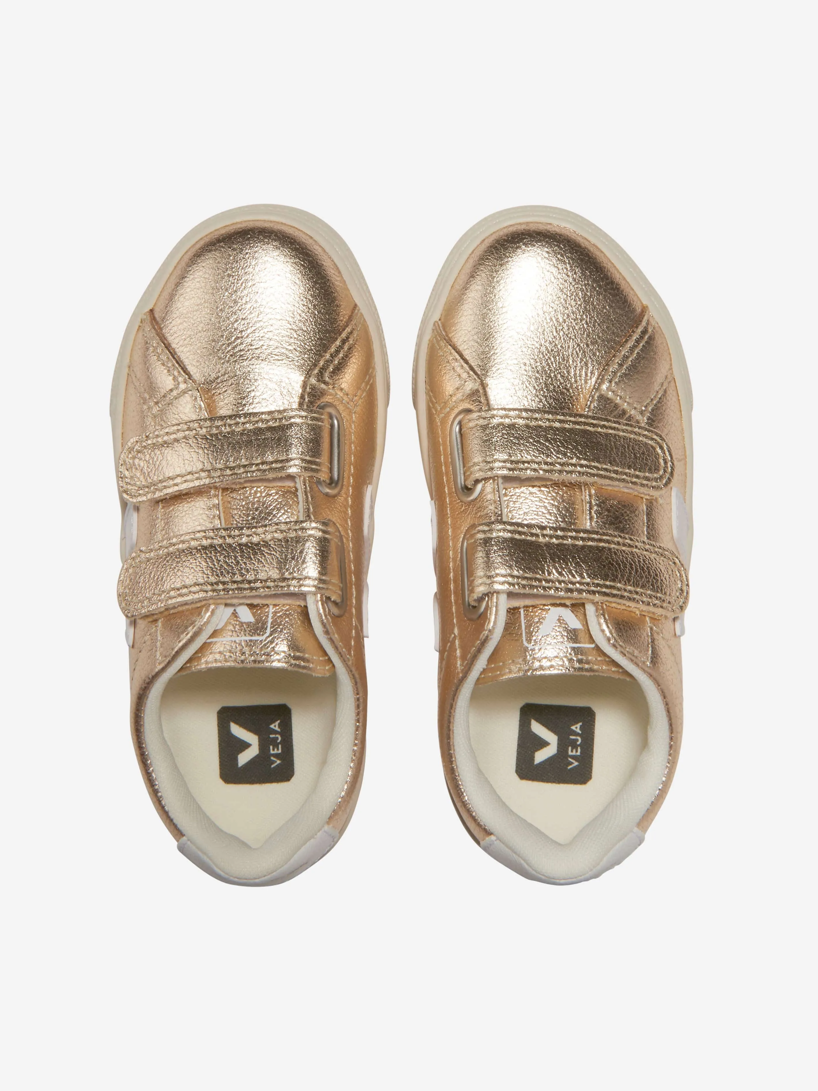 Veja Girls ChromeFree Leather Esplar Trainers en Or