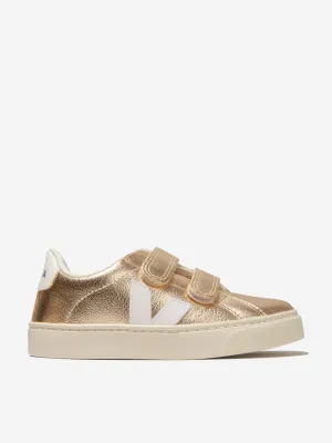 Veja Girls ChromeFree Leather Esplar Trainers en Or