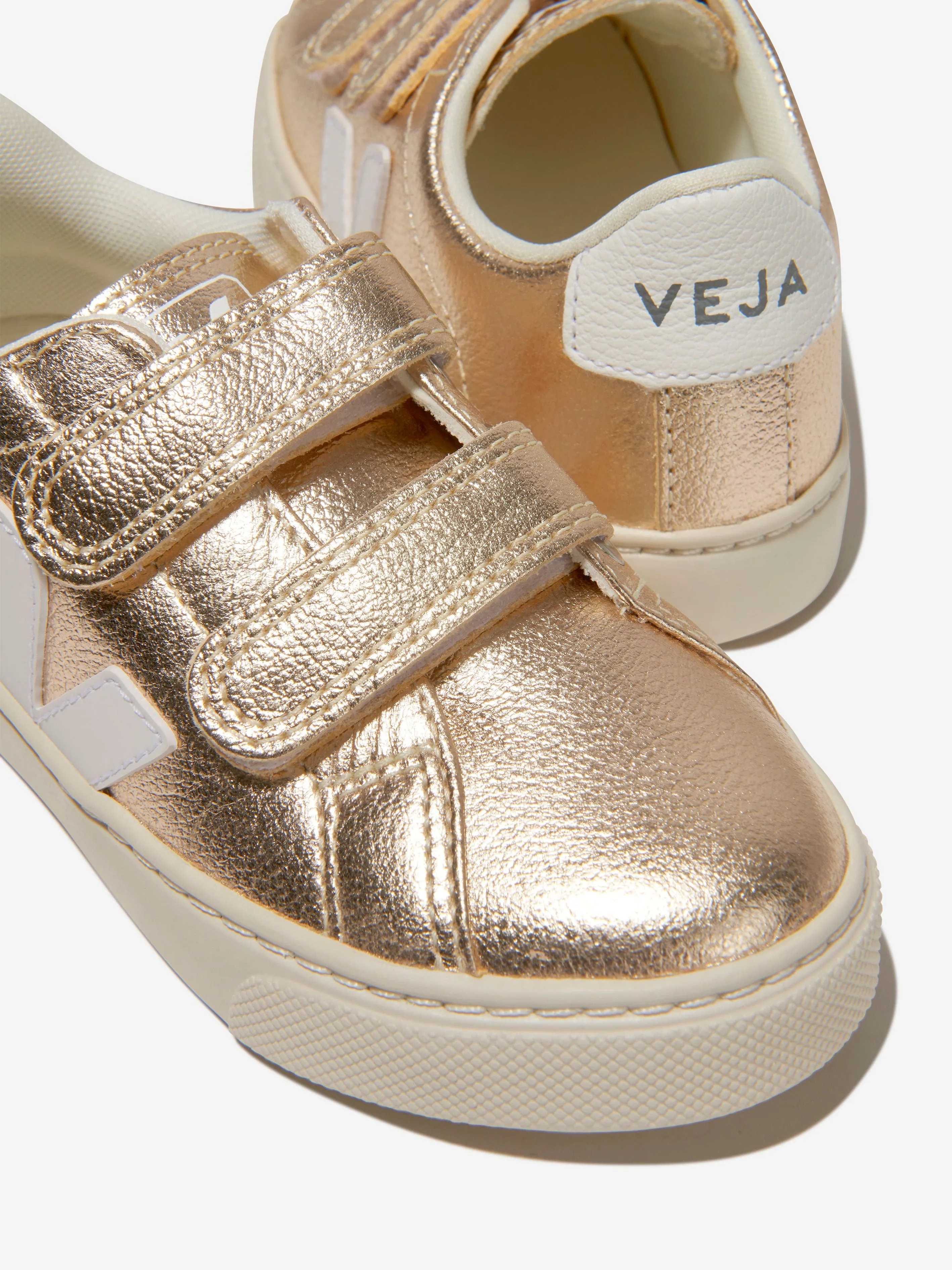Veja Girls ChromeFree Leather Esplar Trainers en Or