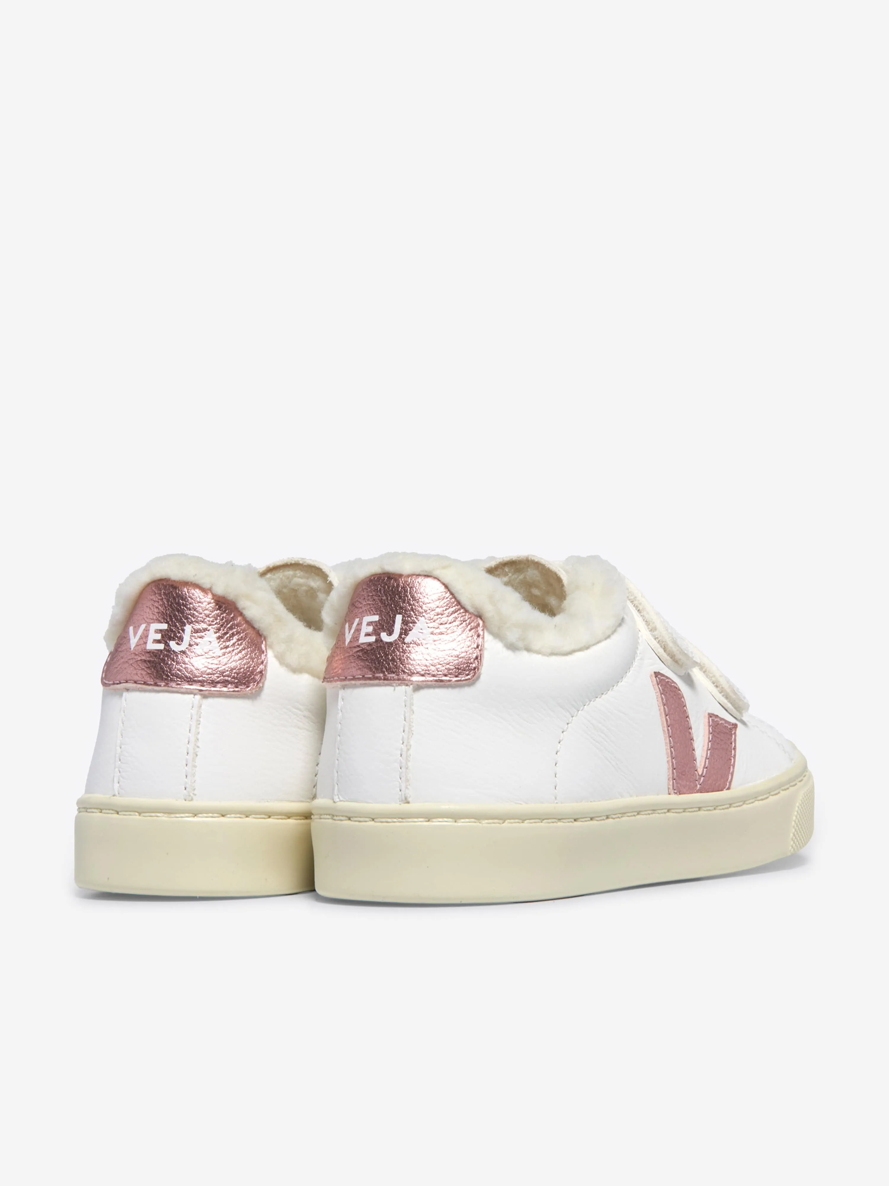 Baskets en cuir Veja Esplar pour filles en blanc