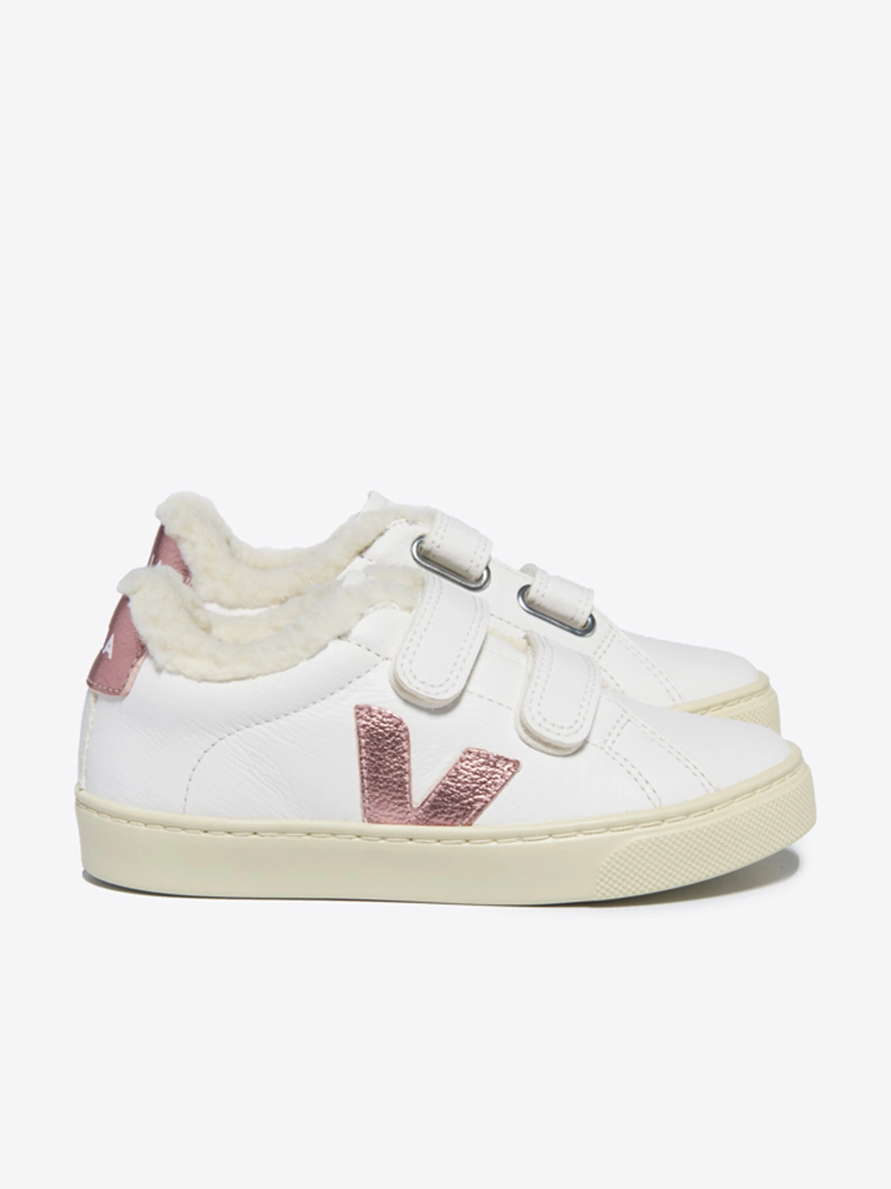 Baskets en cuir Veja Esplar pour filles en blanc