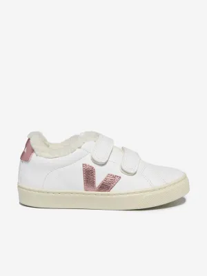 Baskets en cuir Veja Esplar pour filles en blanc