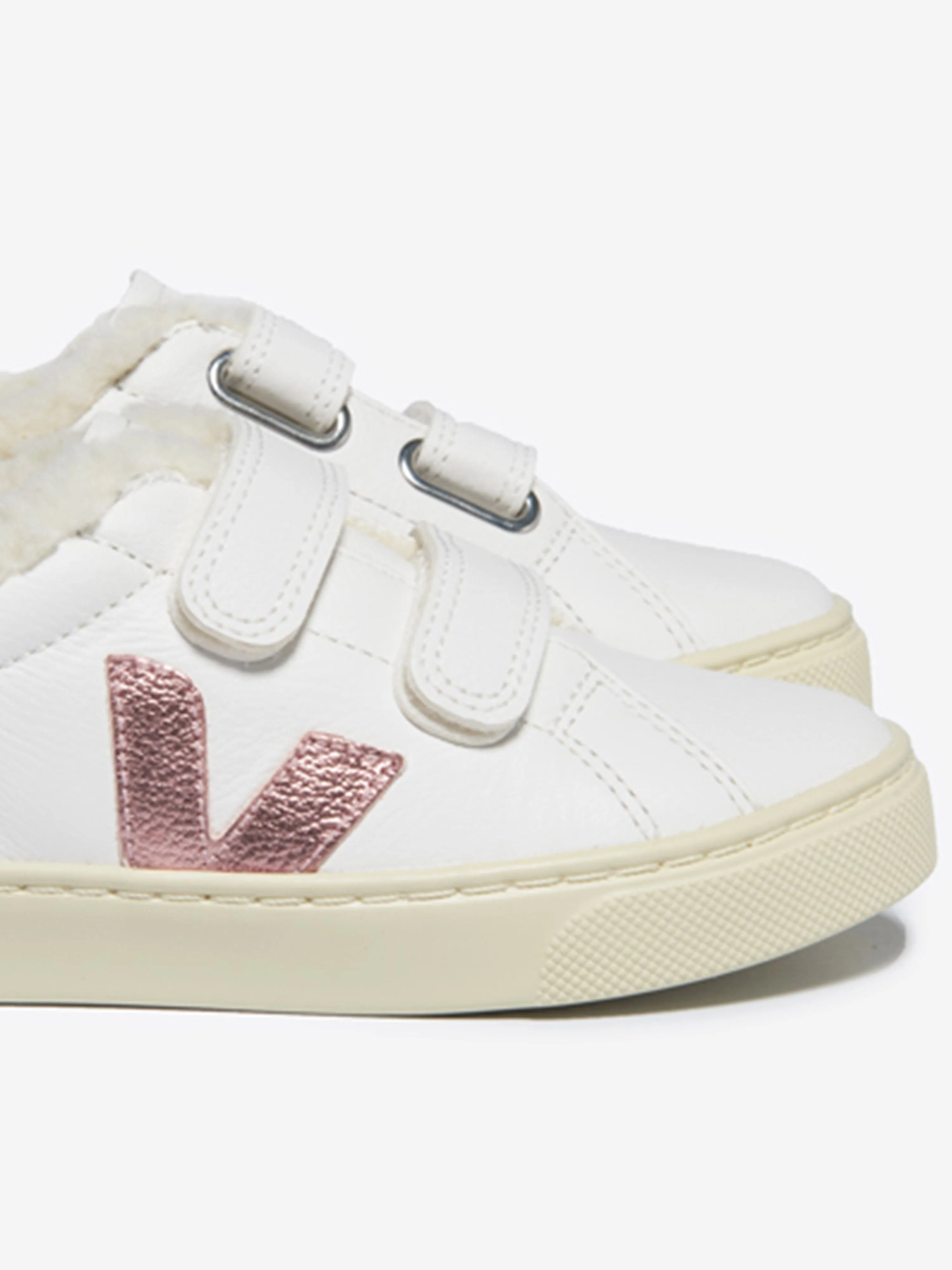 Baskets en cuir Veja Esplar pour filles en blanc