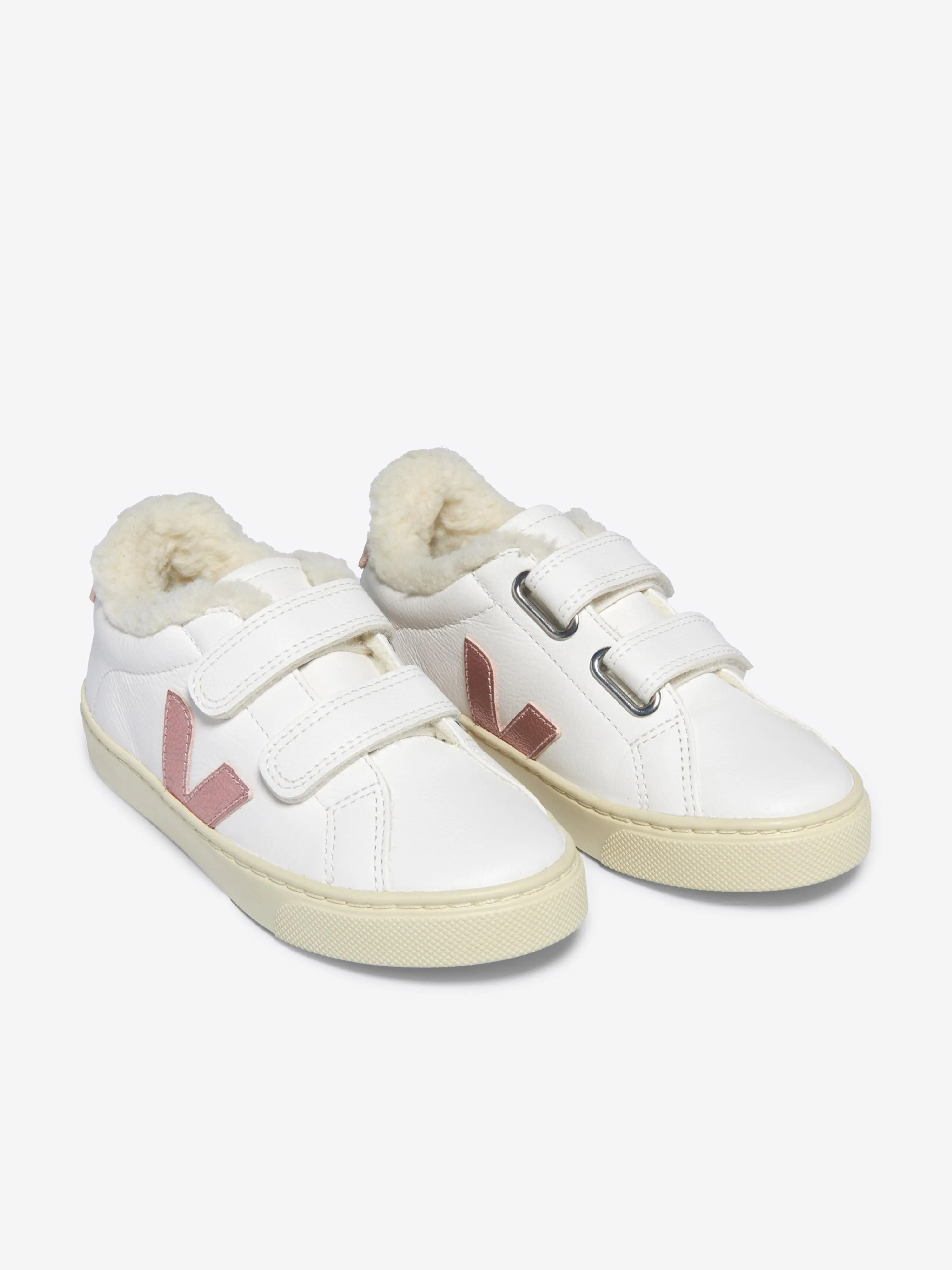 Baskets en cuir Veja Esplar pour filles en blanc