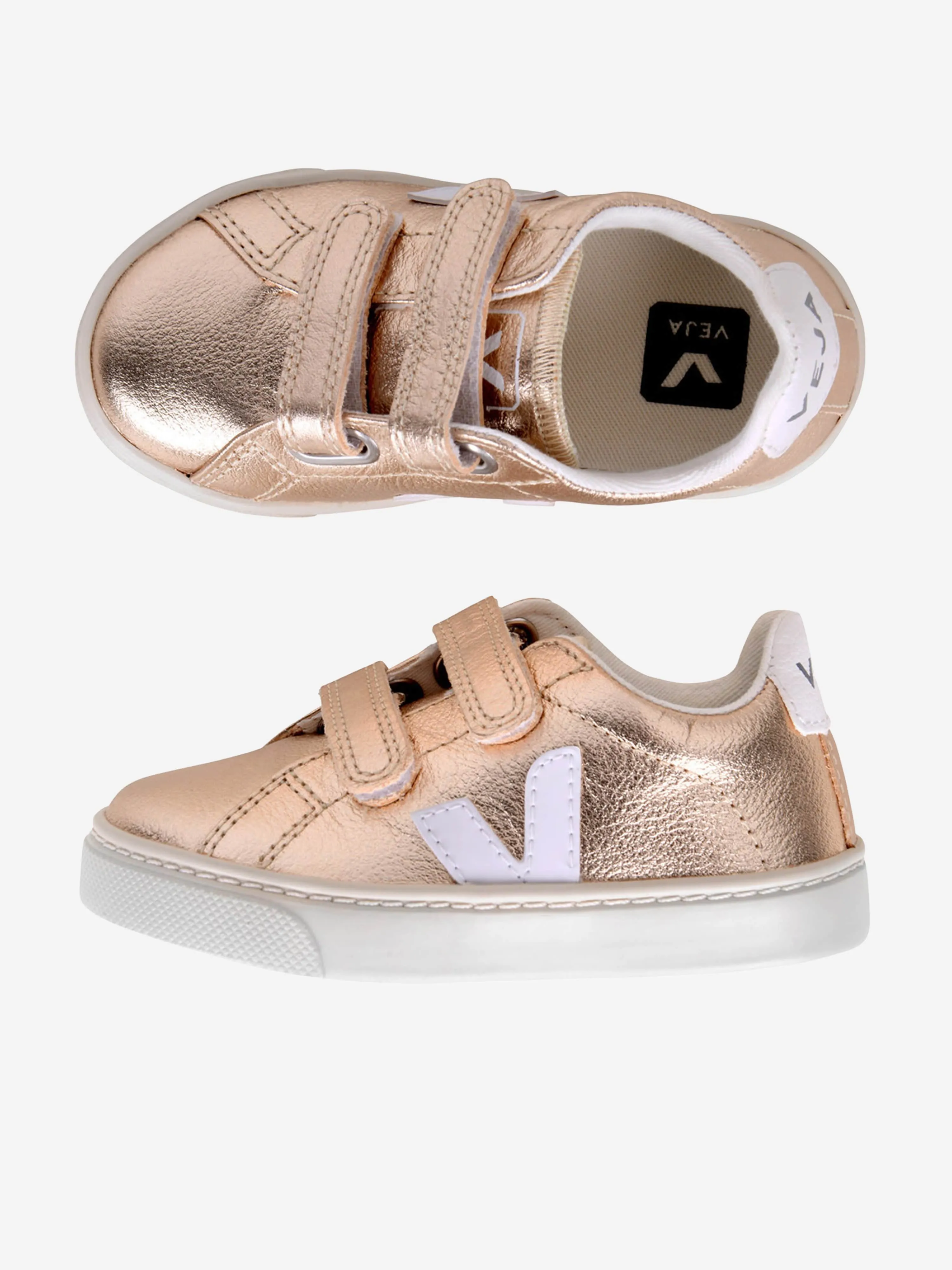 Veja Girls Petites Esplar Baskets à Velcro Dorées