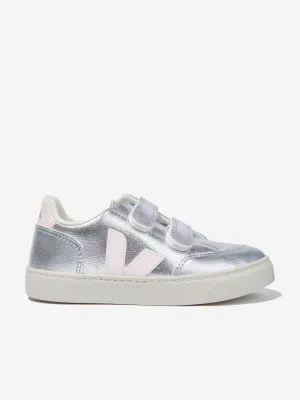 Veja Kids ChromeFree Leather V-12 Trainers en argent