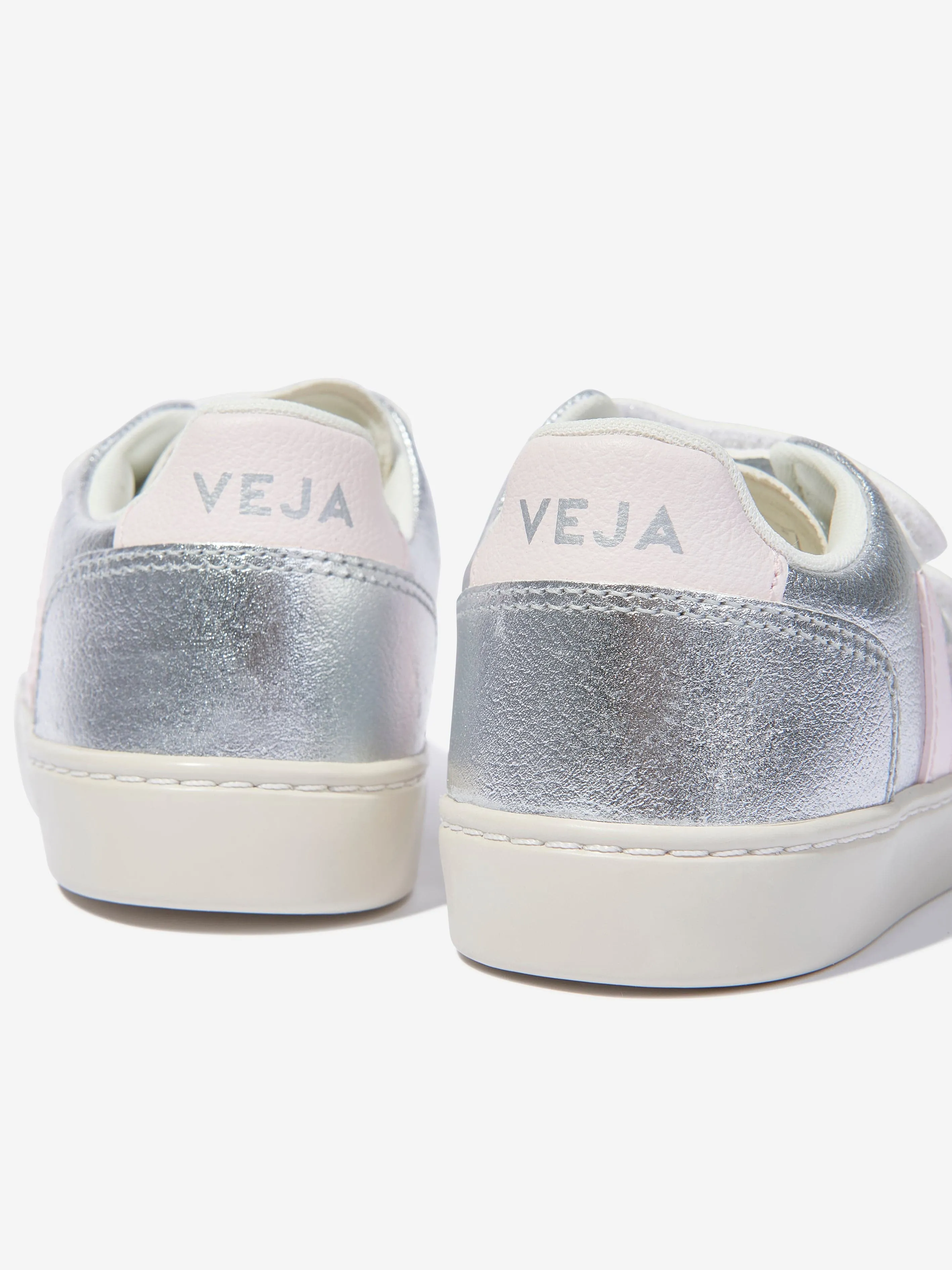 Veja Kids ChromeFree Leather V-12 Trainers en argent