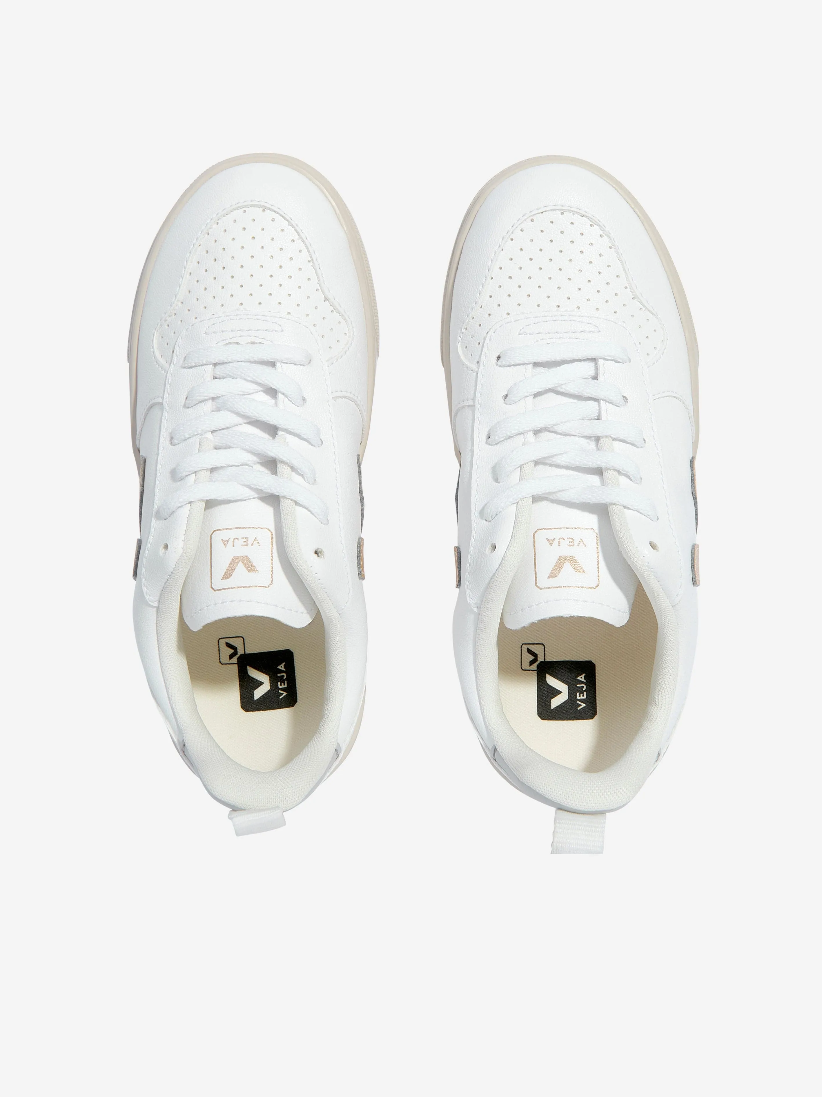 Veja Kids V-10 Chaussures de Sport à Lacets en Blanc