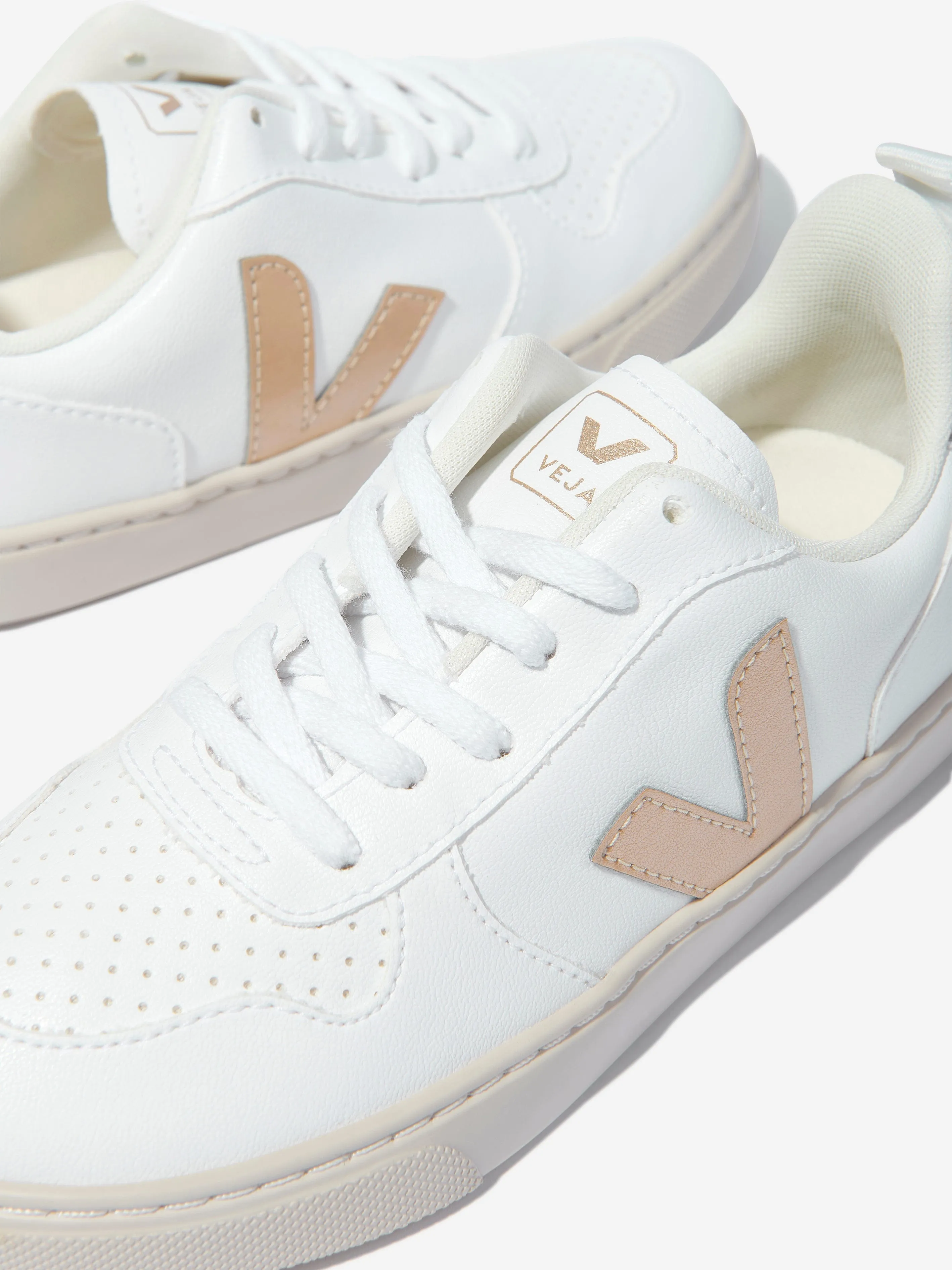 Veja Kids V-10 Chaussures de Sport à Lacets en Blanc