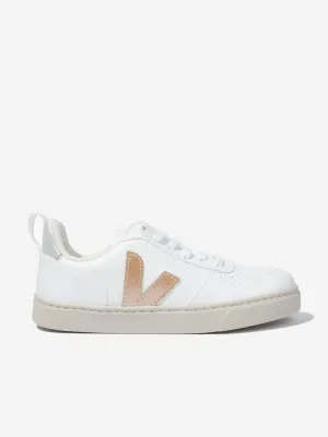 Veja Kids V-10 Chaussures de Sport à Lacets en Blanc