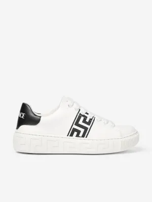 Baskets basses Versace Kids La Greca en blanc