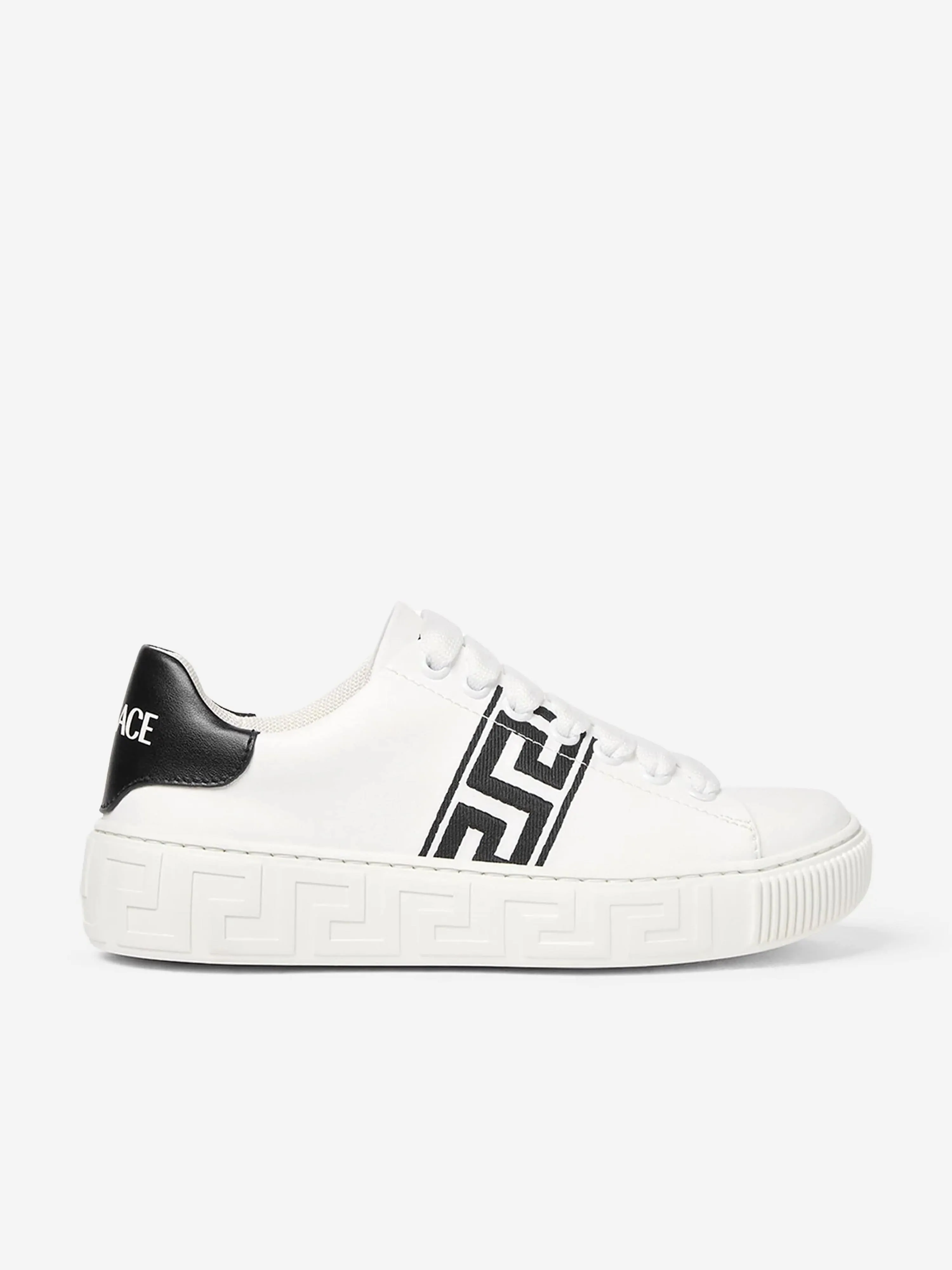 Baskets basses Versace Kids La Greca en blanc