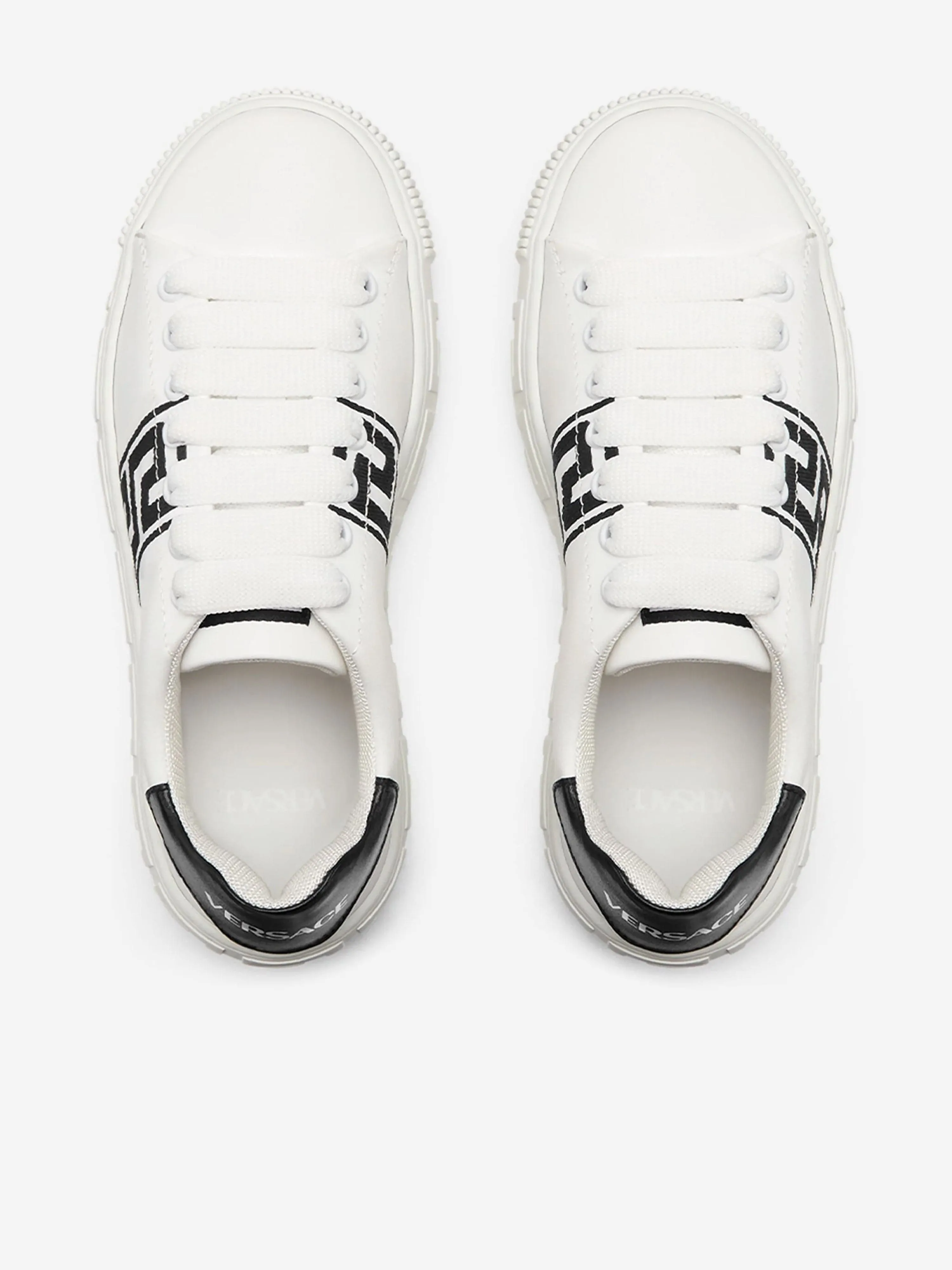 Baskets basses Versace Kids La Greca en blanc