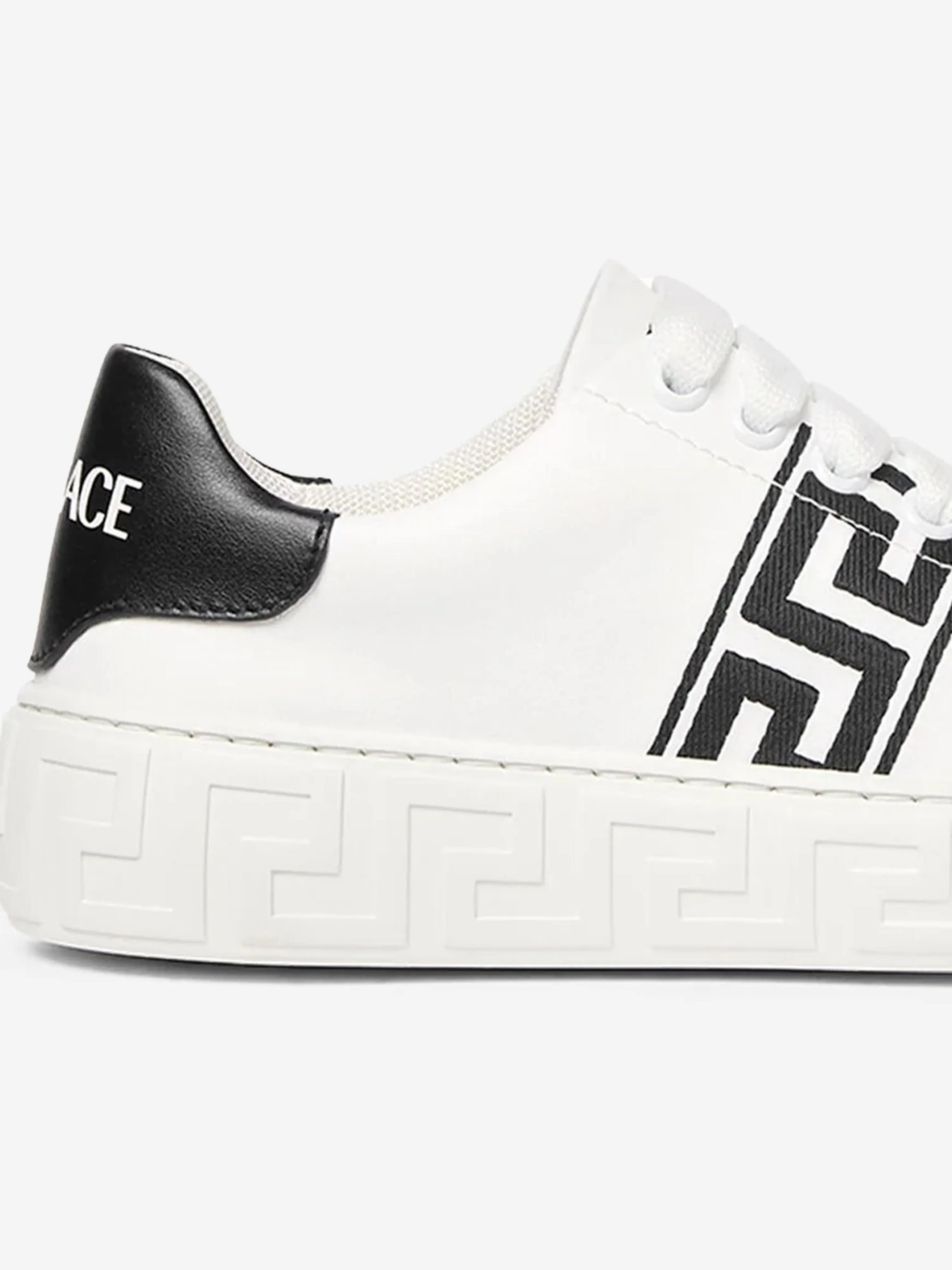 Baskets basses Versace Kids La Greca en blanc