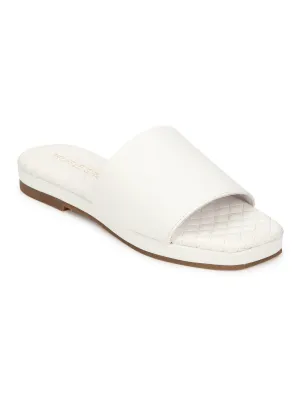 Sandales à semelle matelassée PU blanc