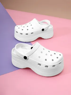 Mules en PU blanc style Crocs (TC-RS3581-WHT)