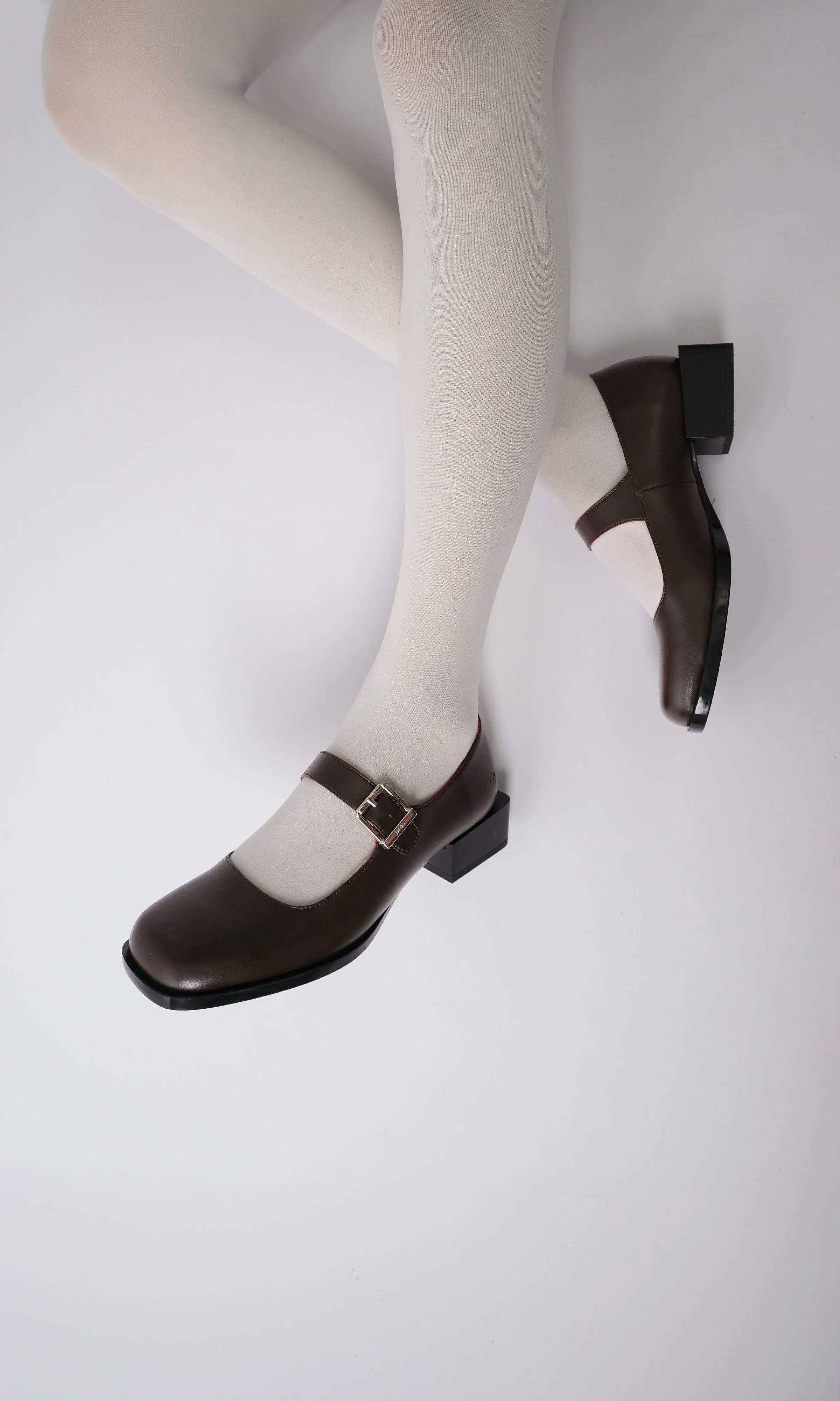 Escarpins Mary Jane Vegan en Cuir Pomme pour Femme | Marron