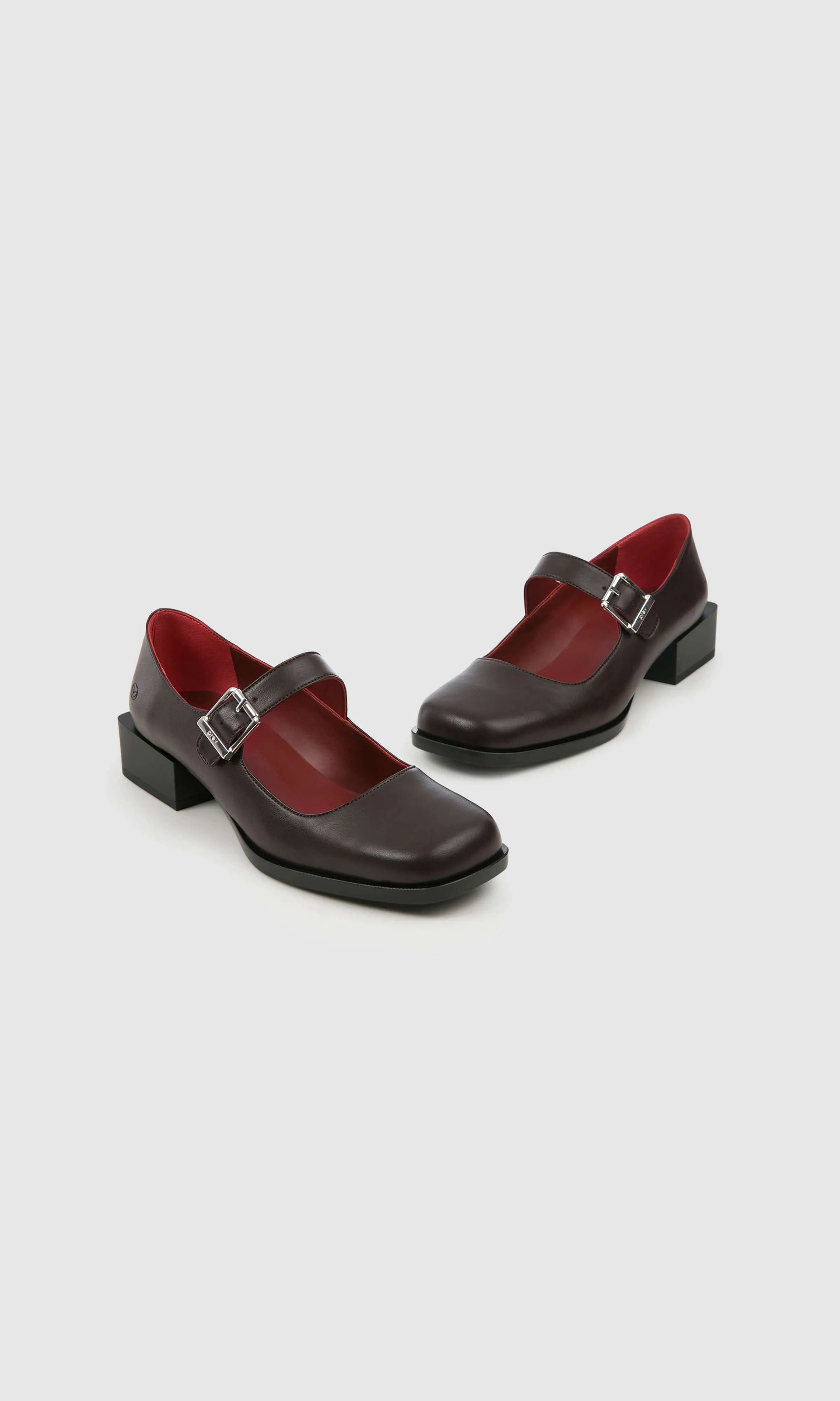 Escarpins Mary Jane Vegan en Cuir Pomme pour Femme | Marron
