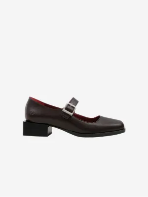 Escarpins Mary Jane Vegan en Cuir Pomme pour Femme | Marron